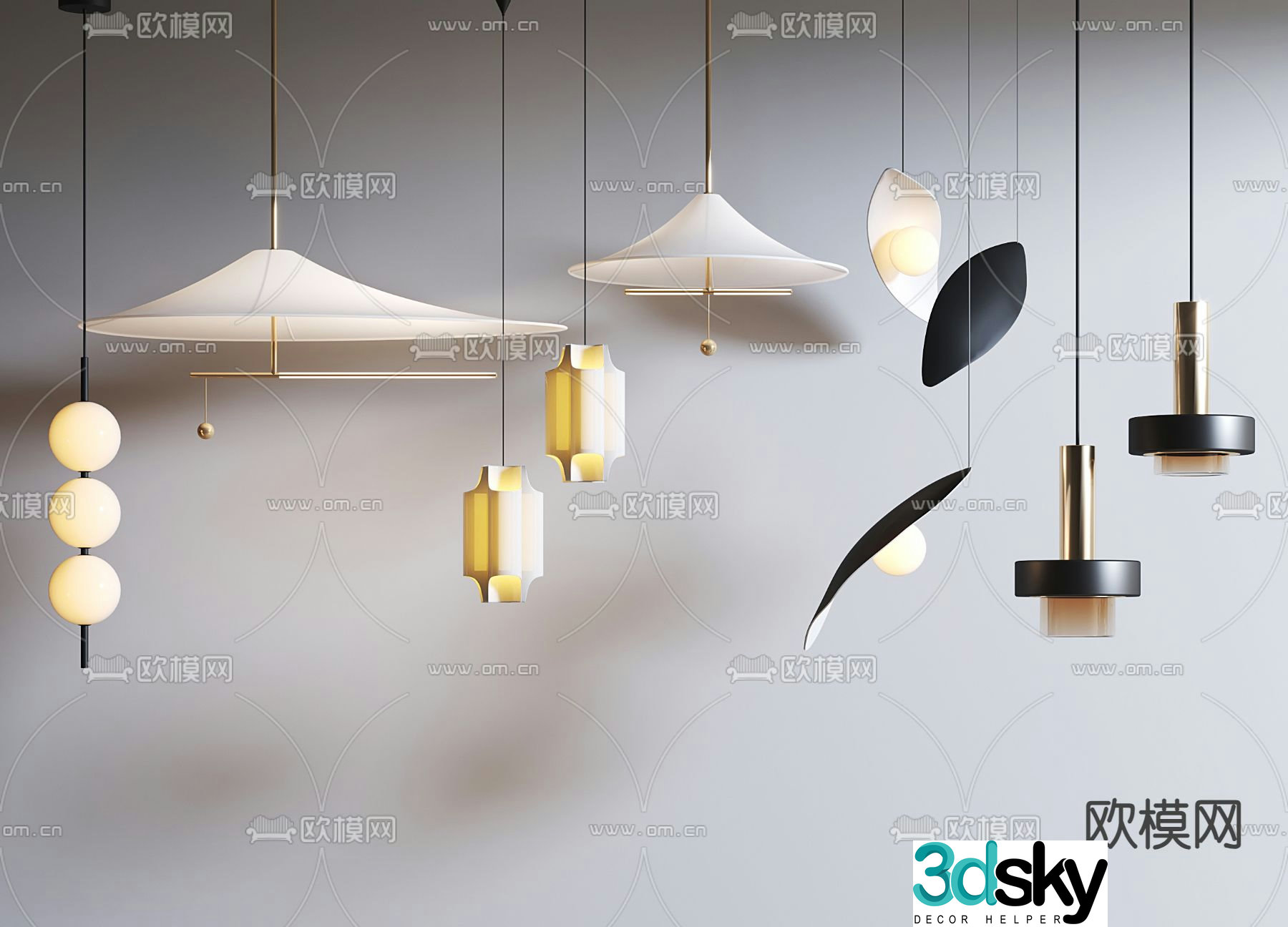 Creative chandelier bedside small chandelier 3d model