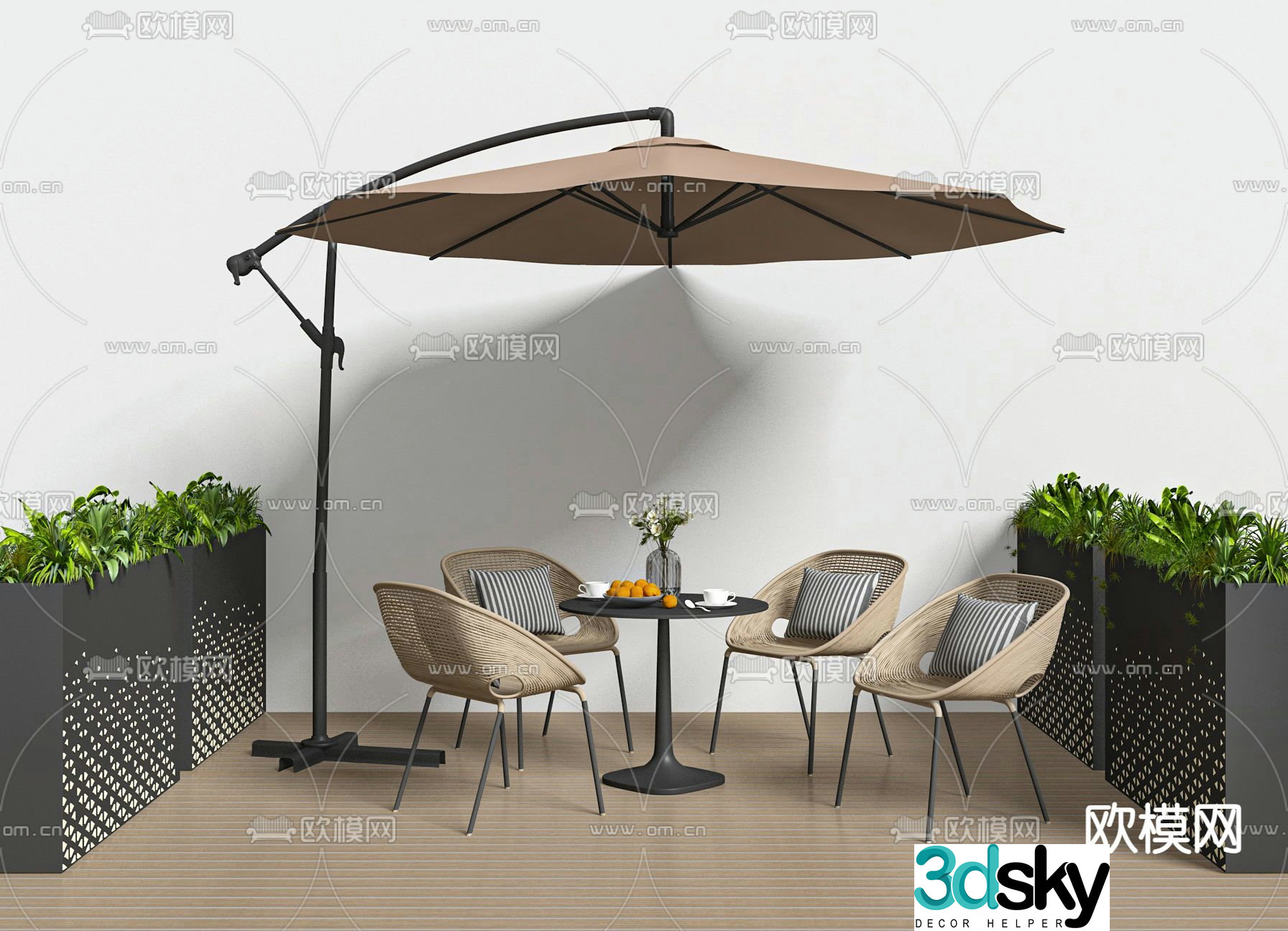 Outdoor tables and chairs leisure tables and chairs 3d model