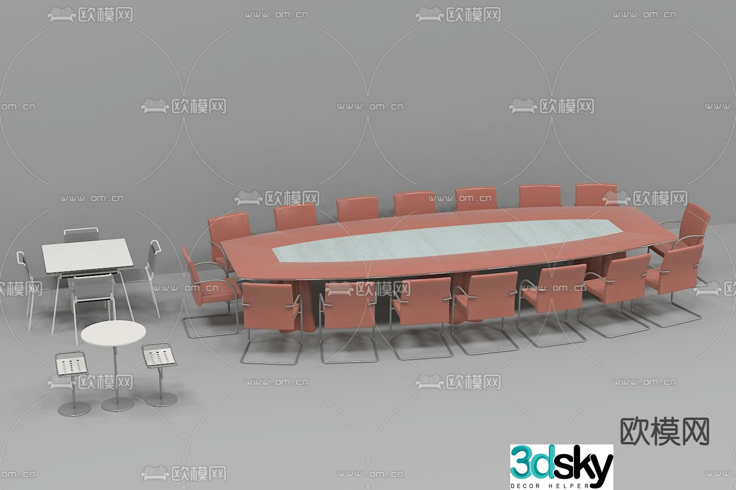 Conference tables and chairs conference table 3d model