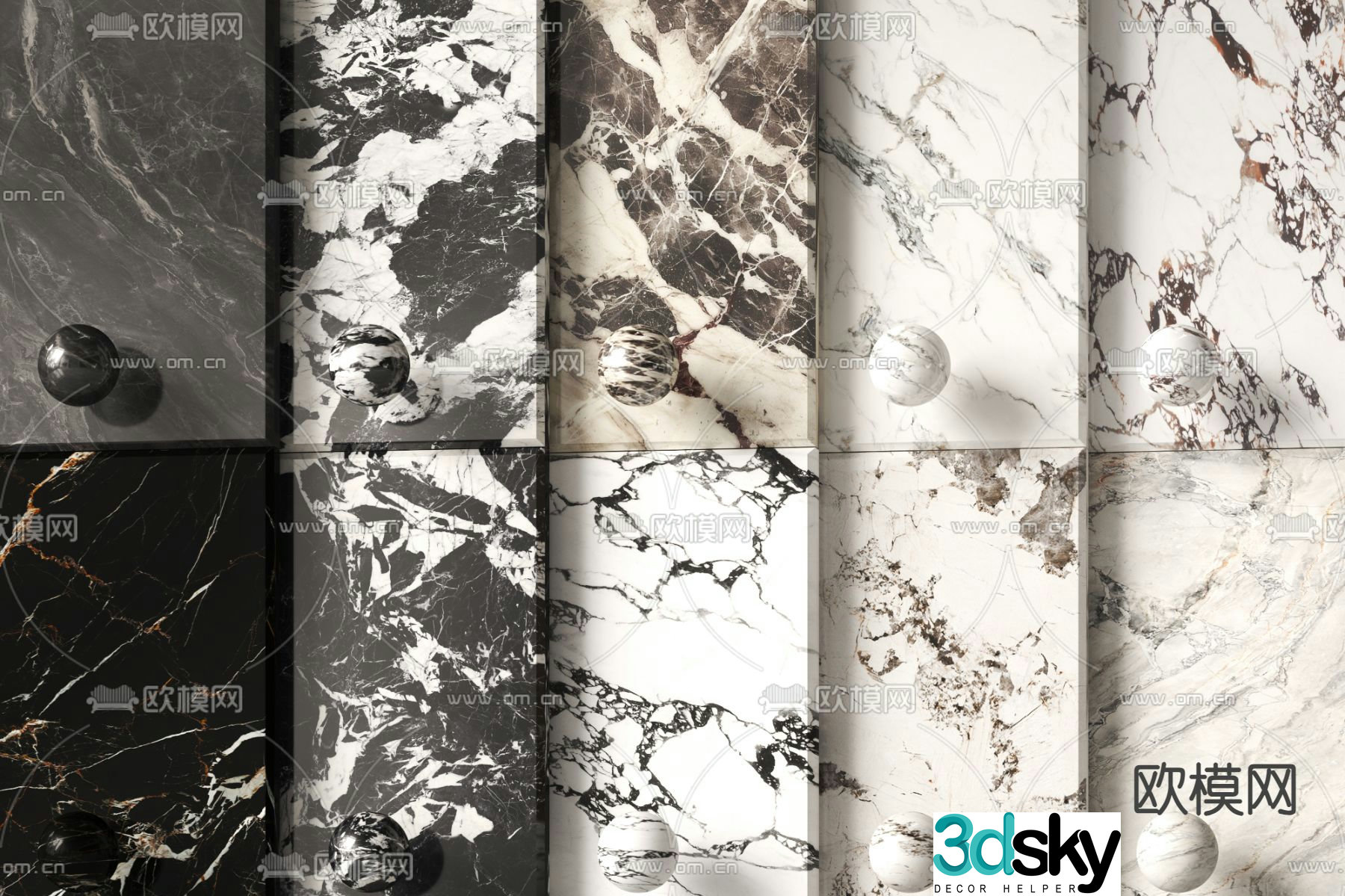 Marble tiles wall tiles rock slabs floor tiles 3d model