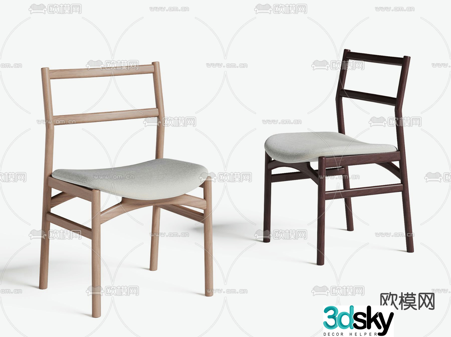 Wabi-sabi chair dining chair 3d model