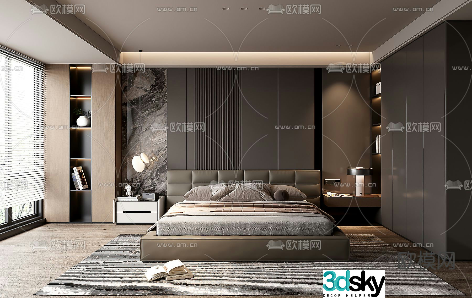 Light luxury bedroom master bedroom 3D model