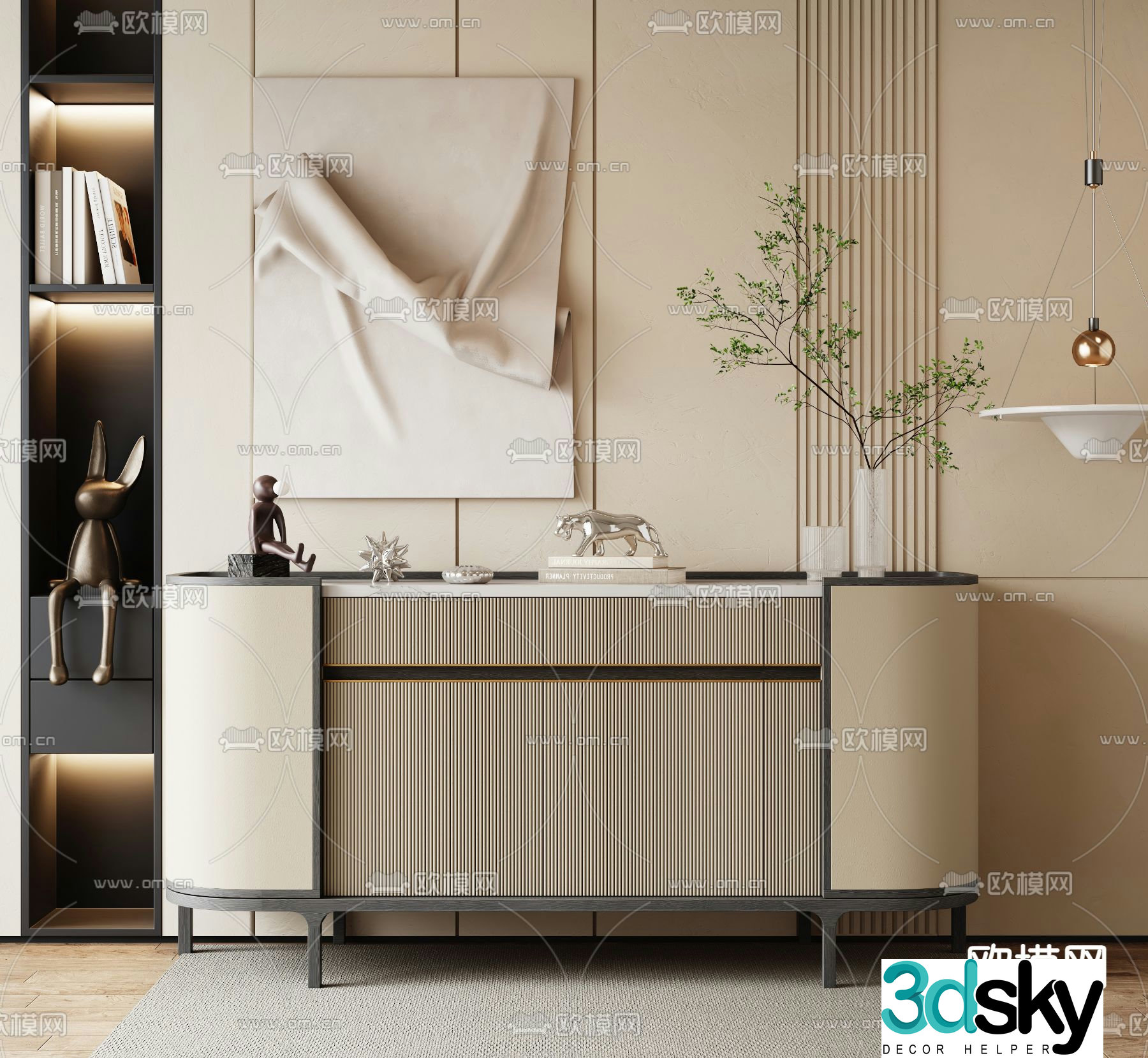 Entrance cabinet side view cabinet side cabinet 3D model
