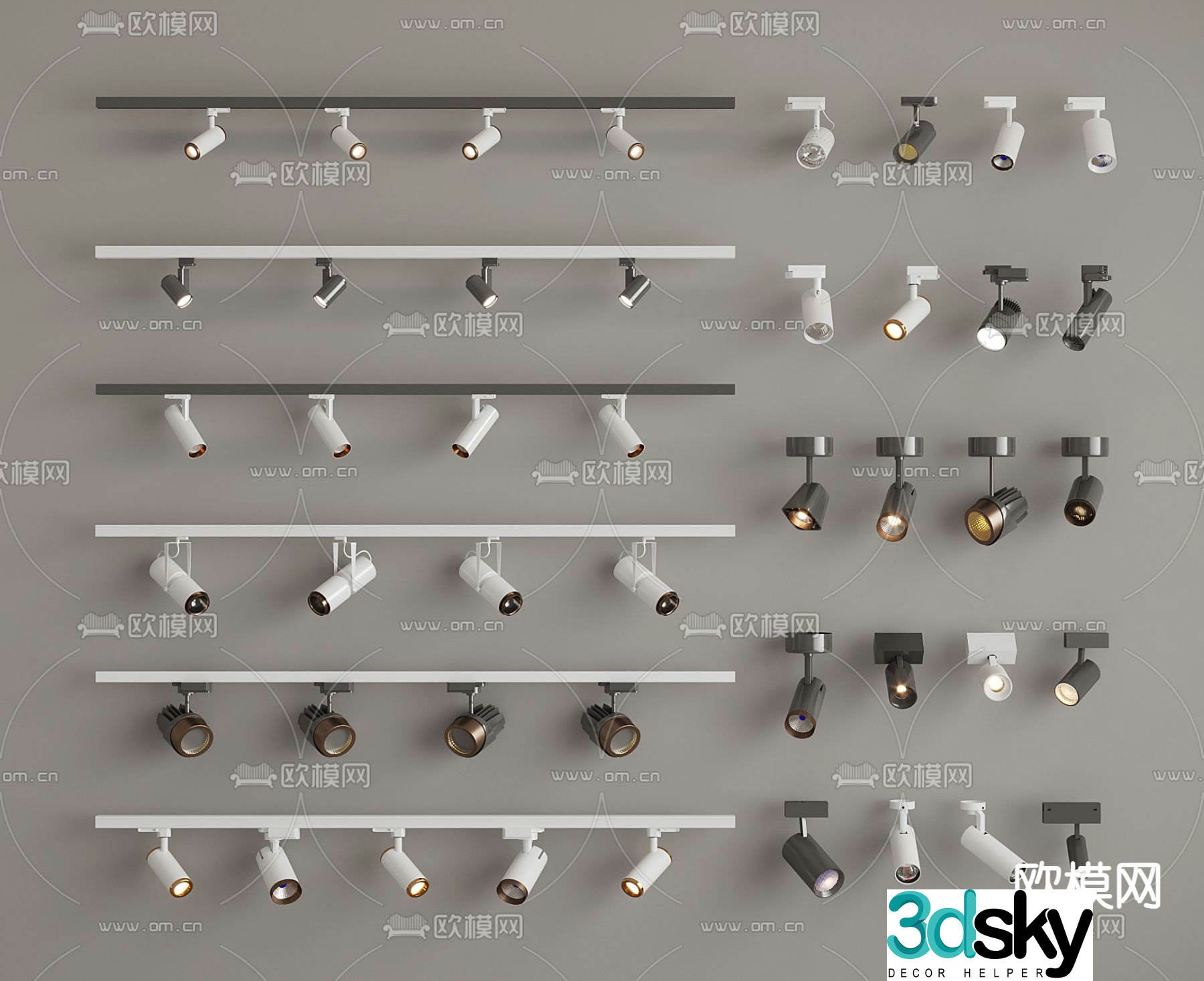 Track spotlight downlight spotlight 3d model