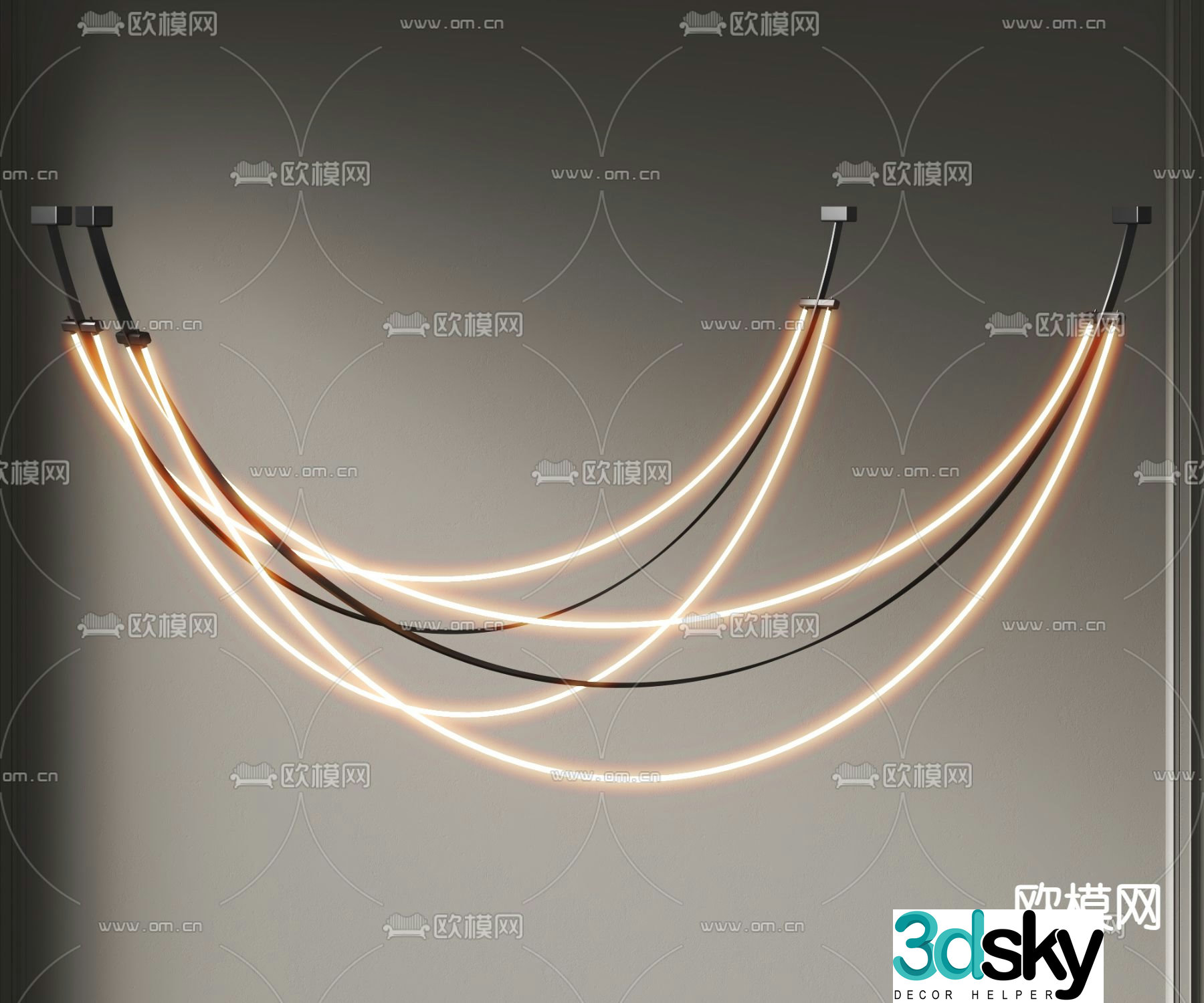 Modern chandelier 3d model