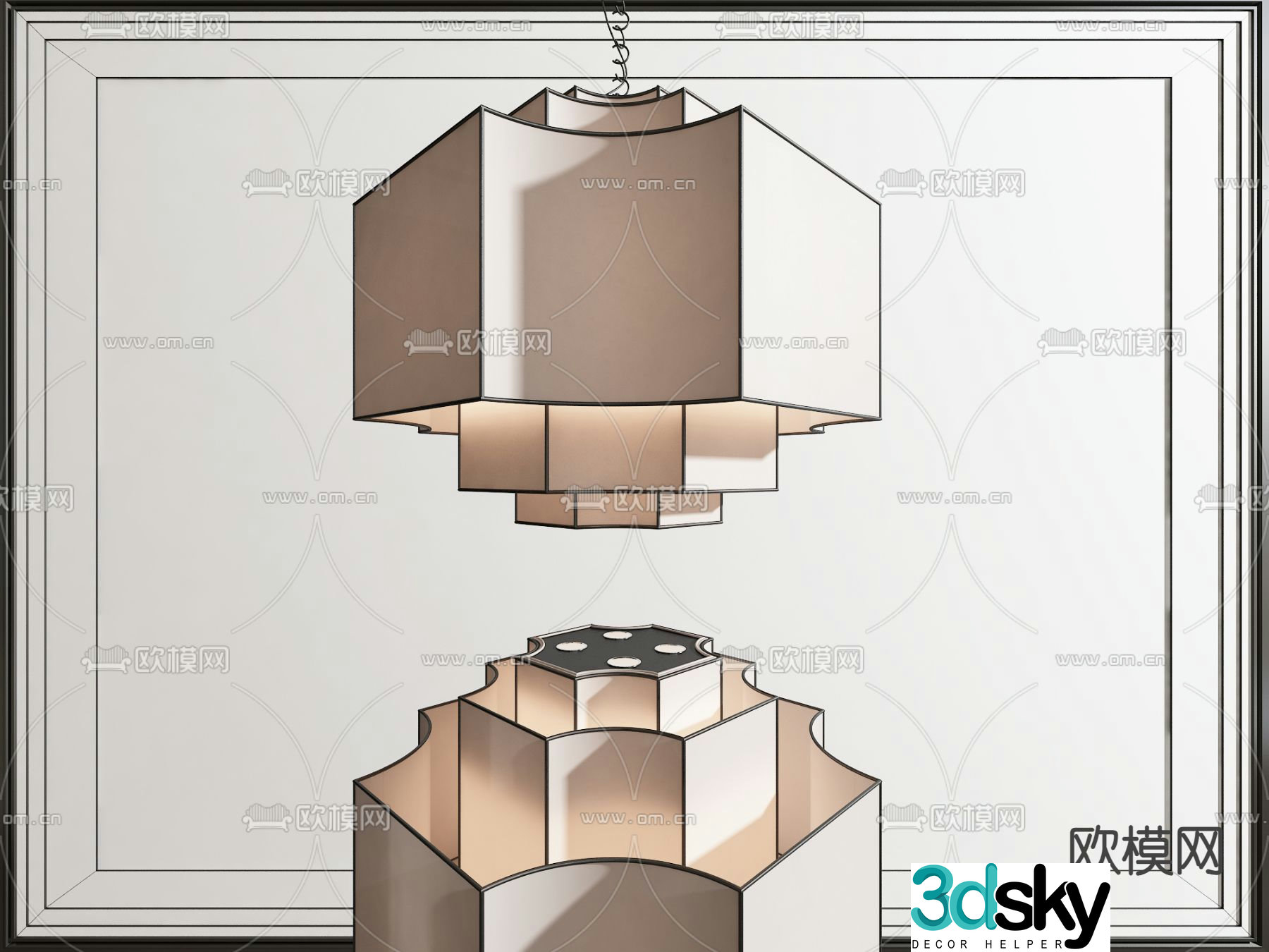 New Chinese chandelier 3D model