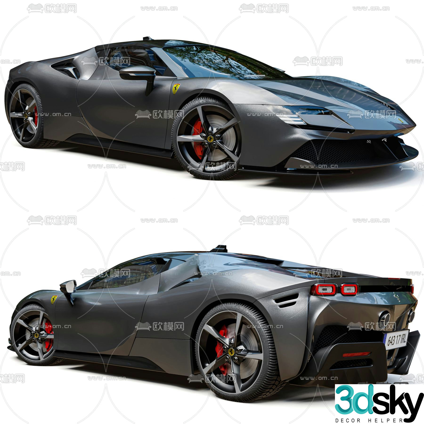 ferrari car sedan sports car 3d model