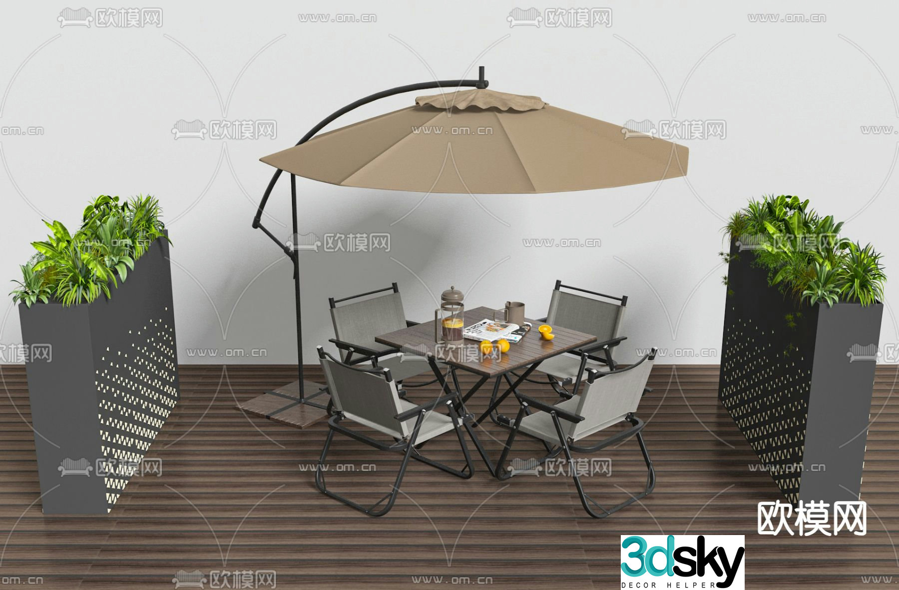 Outdoor tables and chairs leisure tables and chairs 3d model