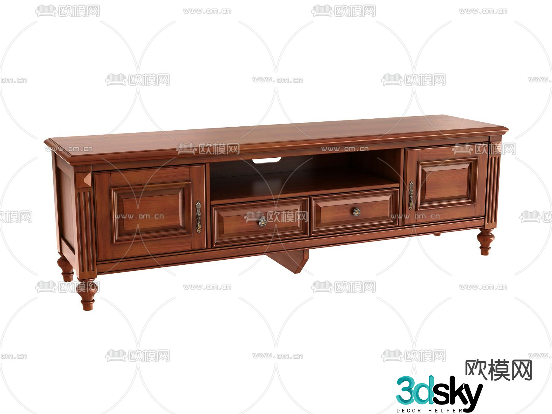 American TV cabinet 3d model