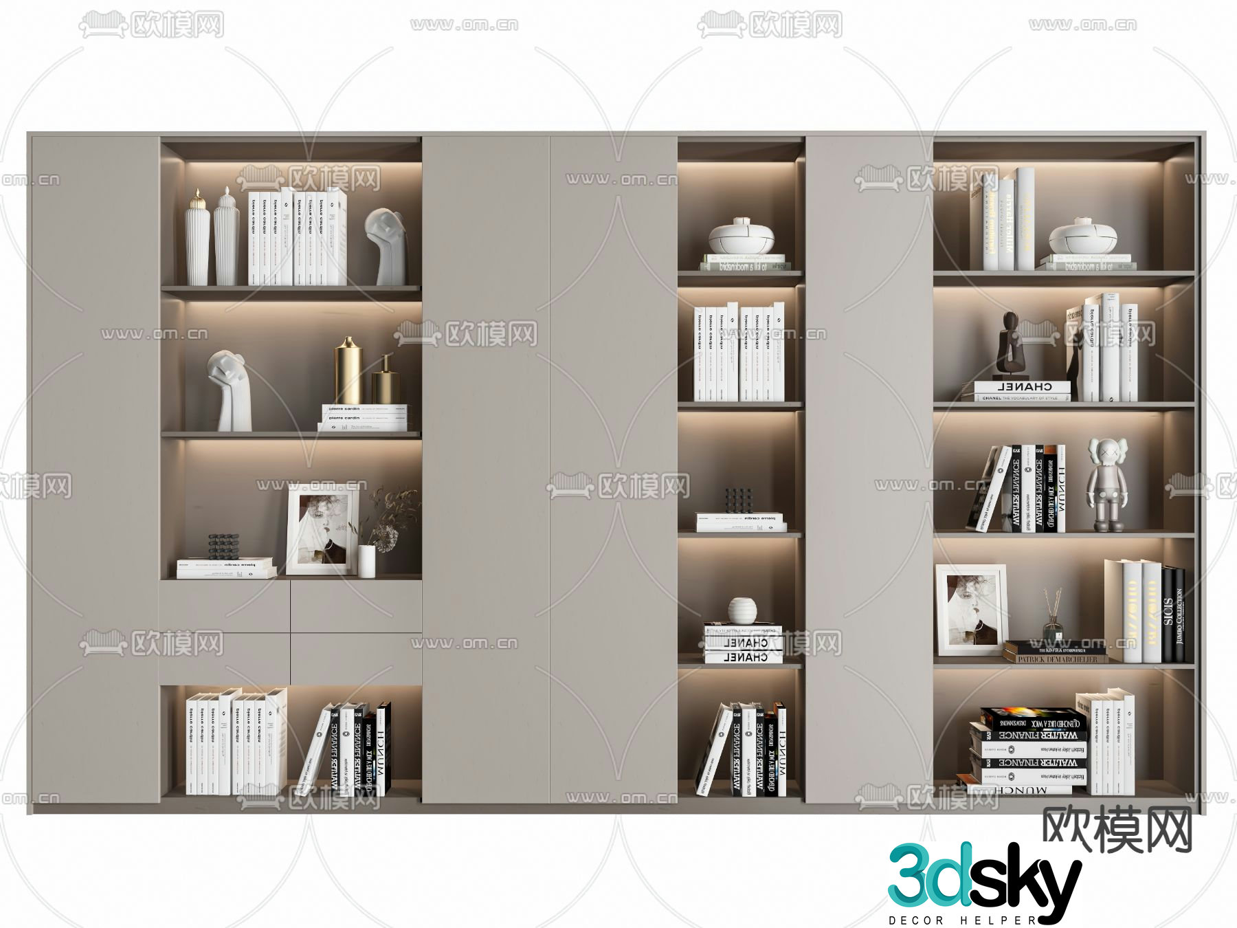 Modern bookcase 3d model