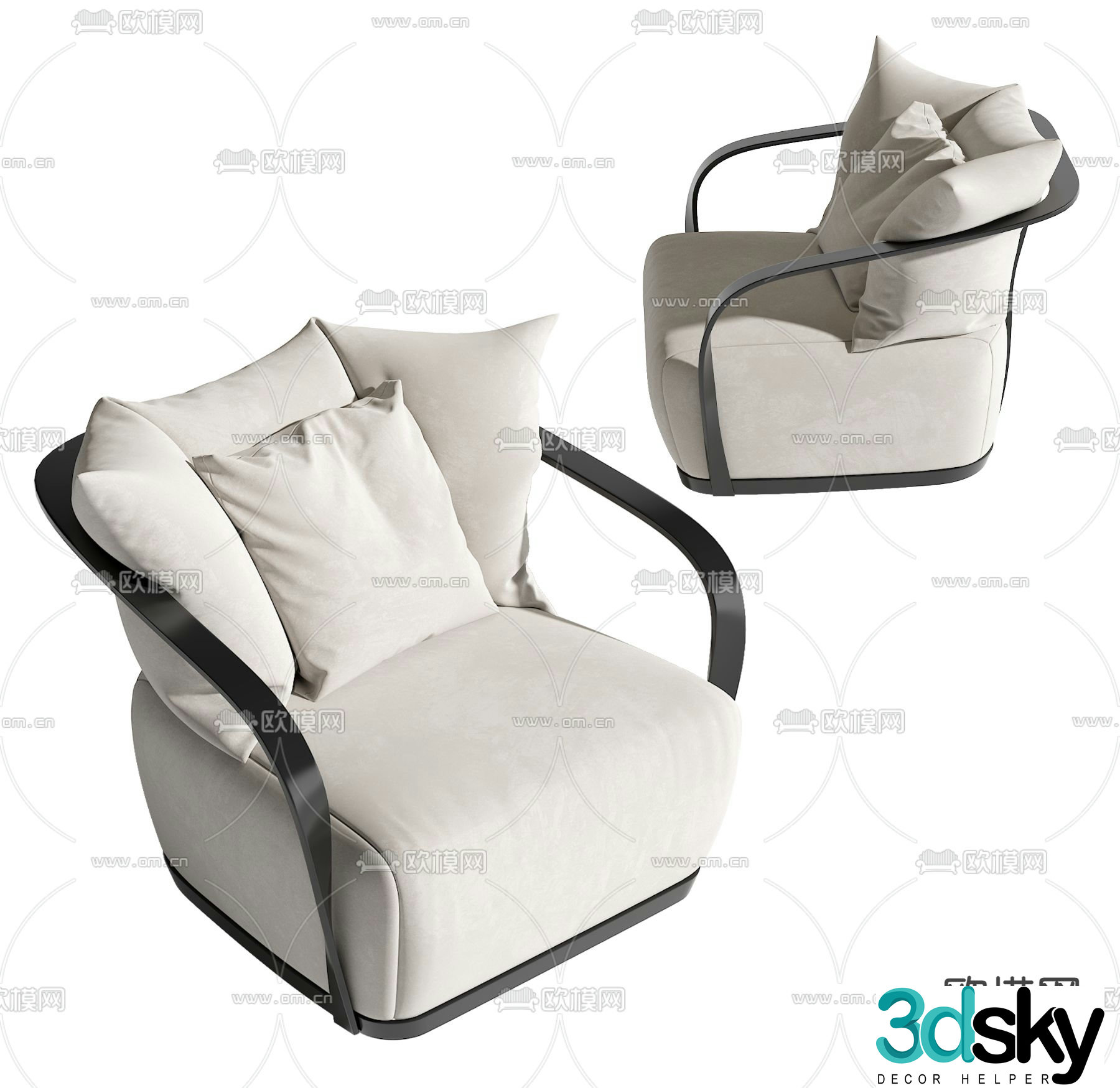 Modern single sofa 3d model