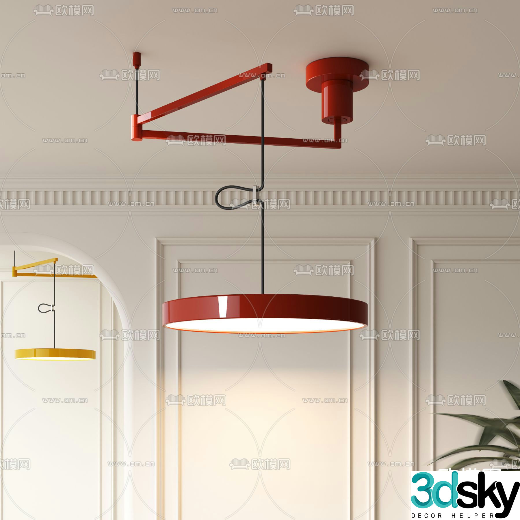 Simple chandelier Folding chandelier 3d model