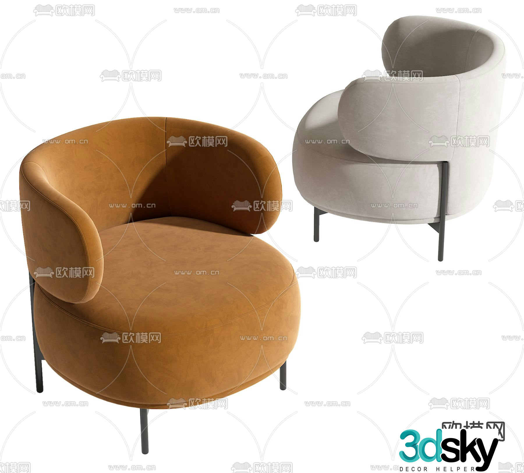 Modern single sofa 3d model