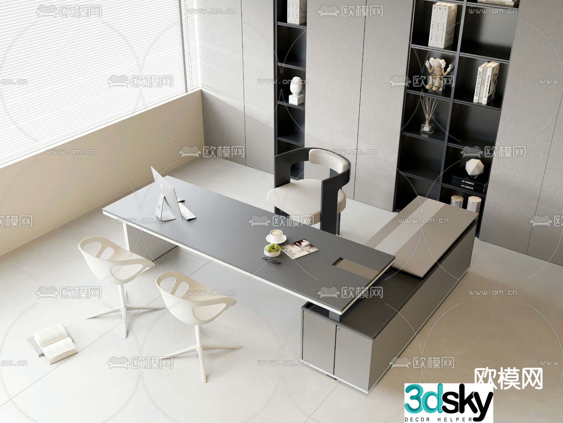 Desk desk desk boss desk 3d model