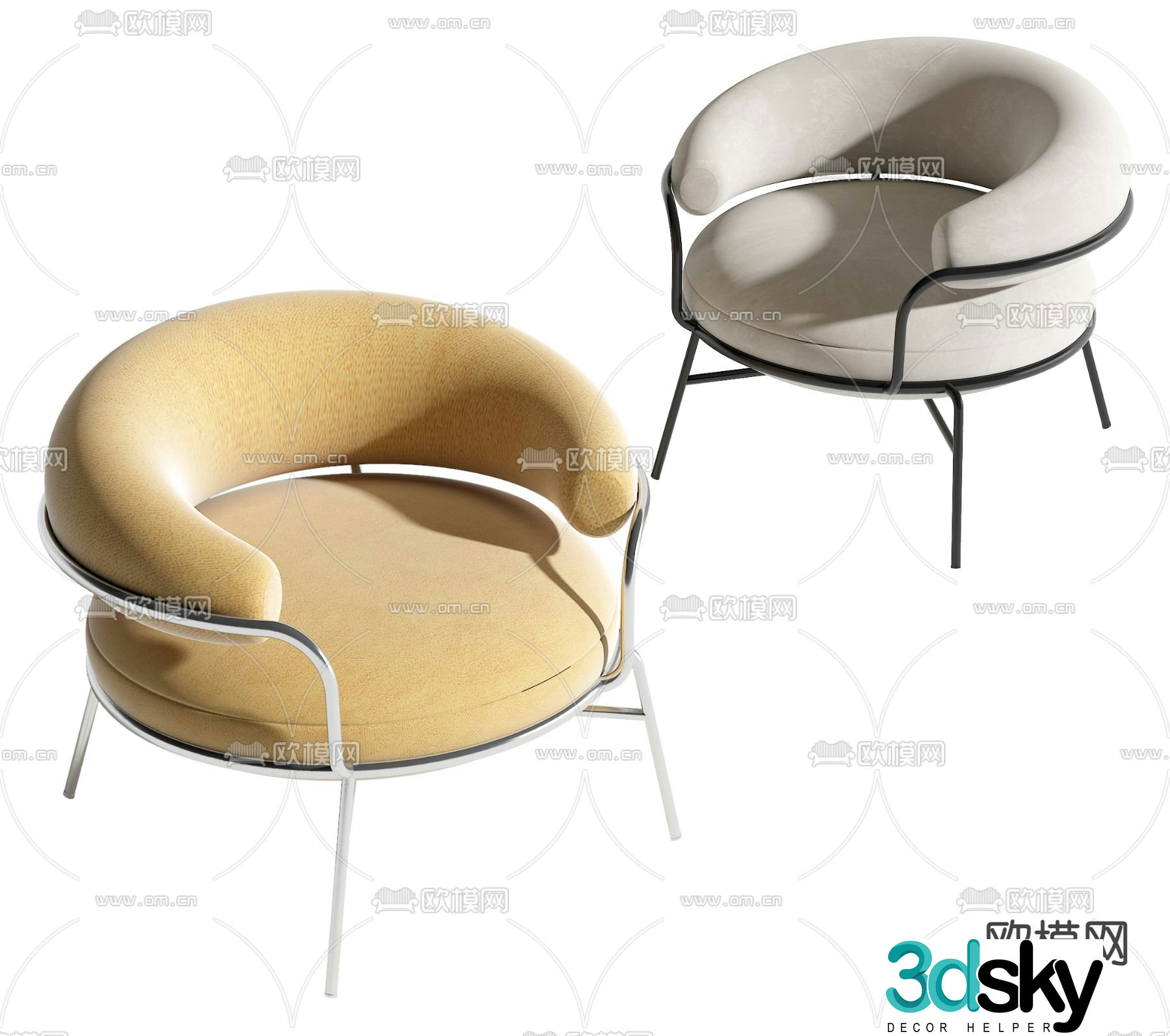 Modern single sofa 3d model