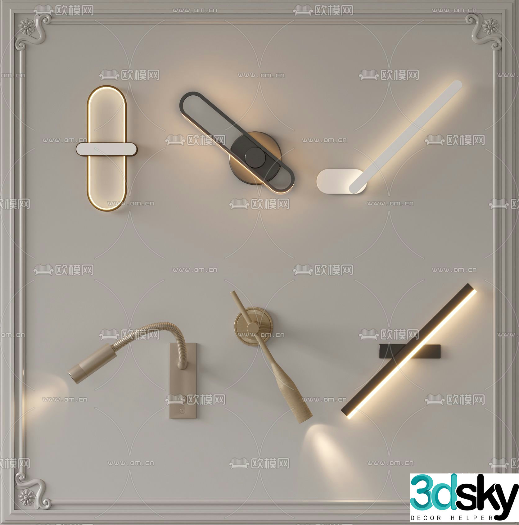 Modern wall lamp bedside lamp reading lamp 3d model
