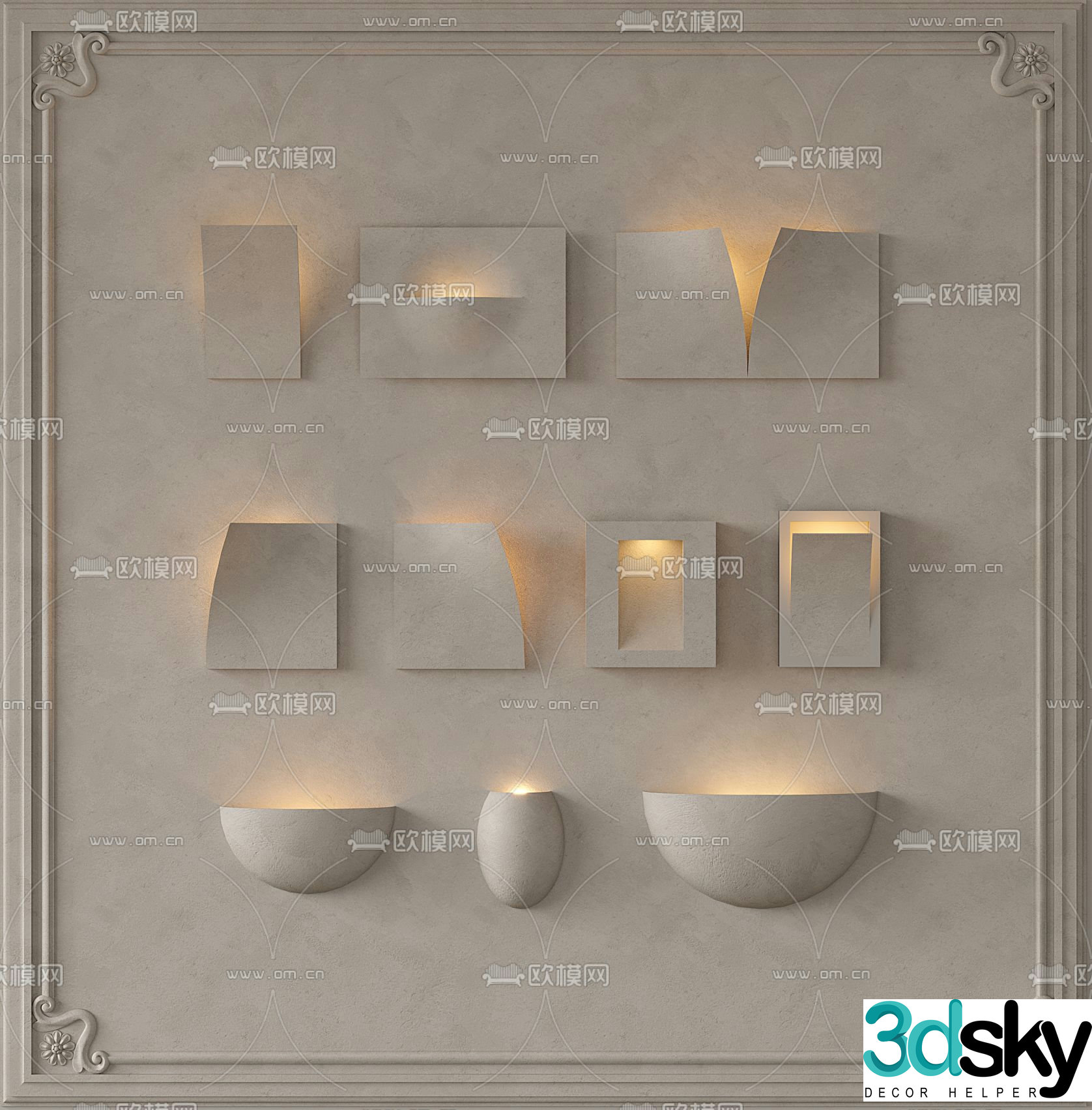 Wabi-sabi style wall sconce 3d model
