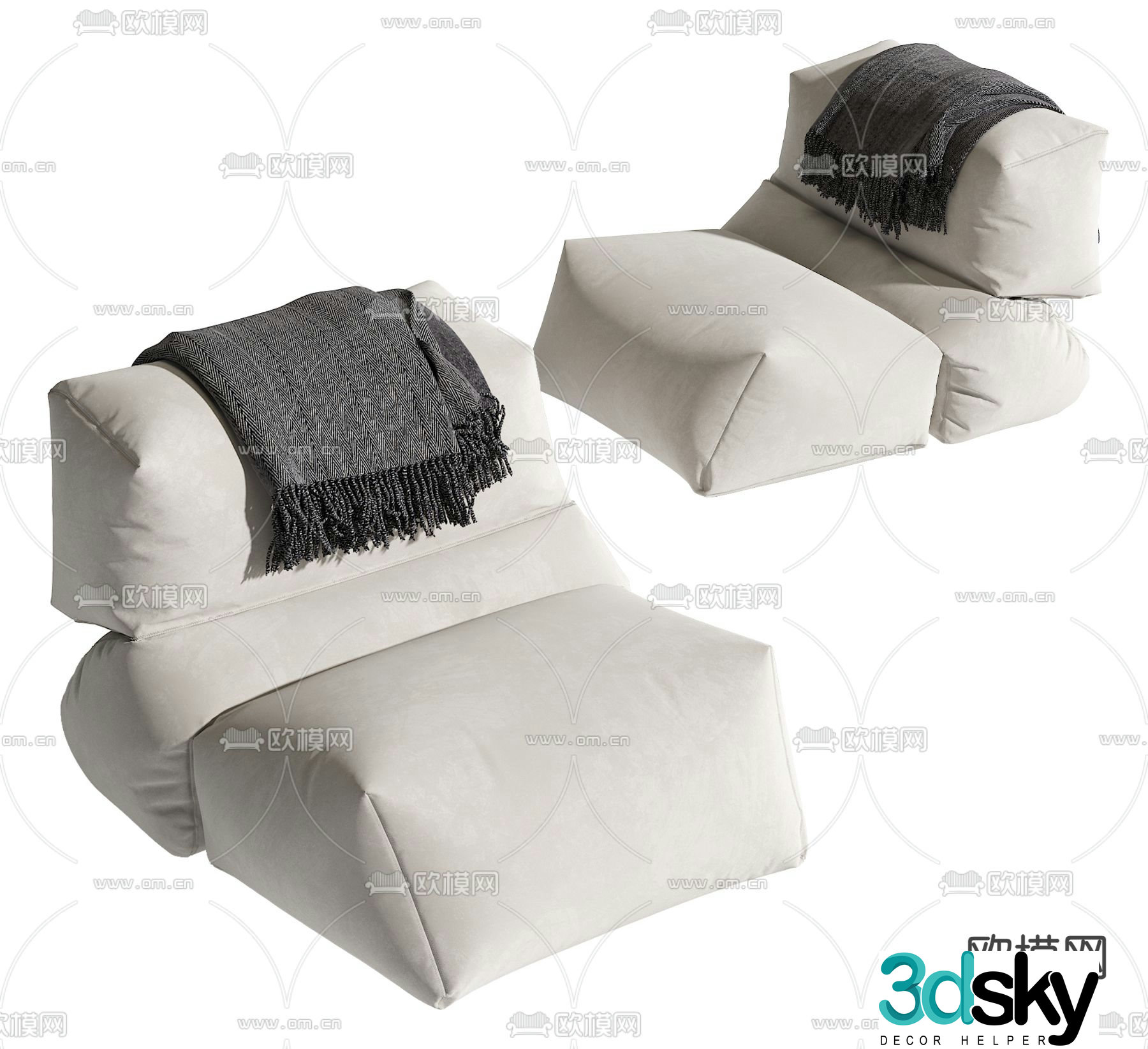 Modern single sofa 3d model