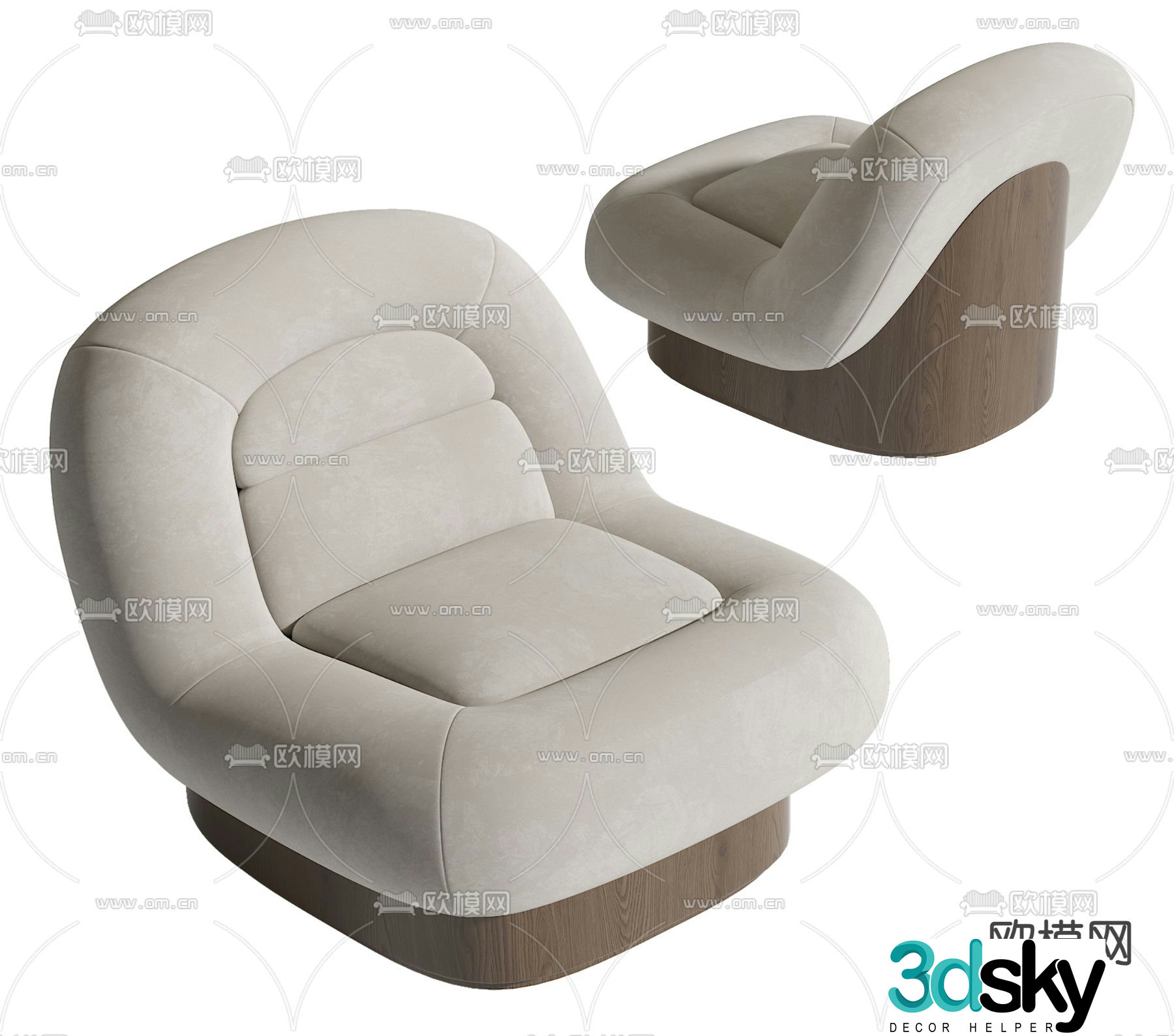 Modern single sofa 3d model