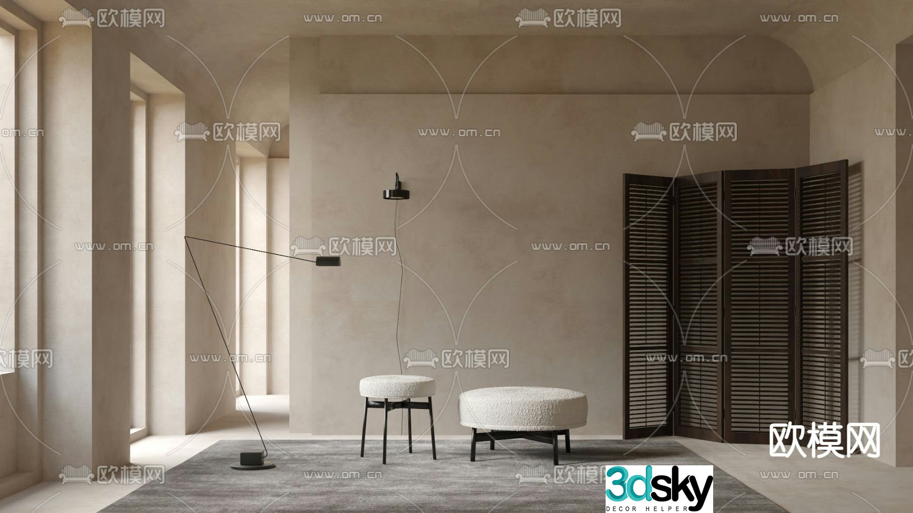 Bonaldo stool low stool sofa stool 3d model