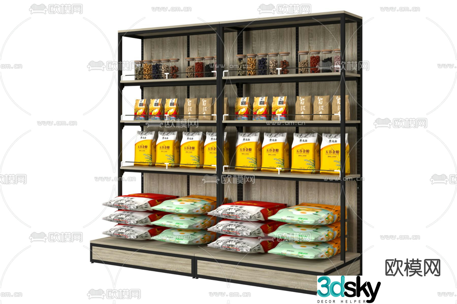 Rice rack shelf dry shelf 3d model