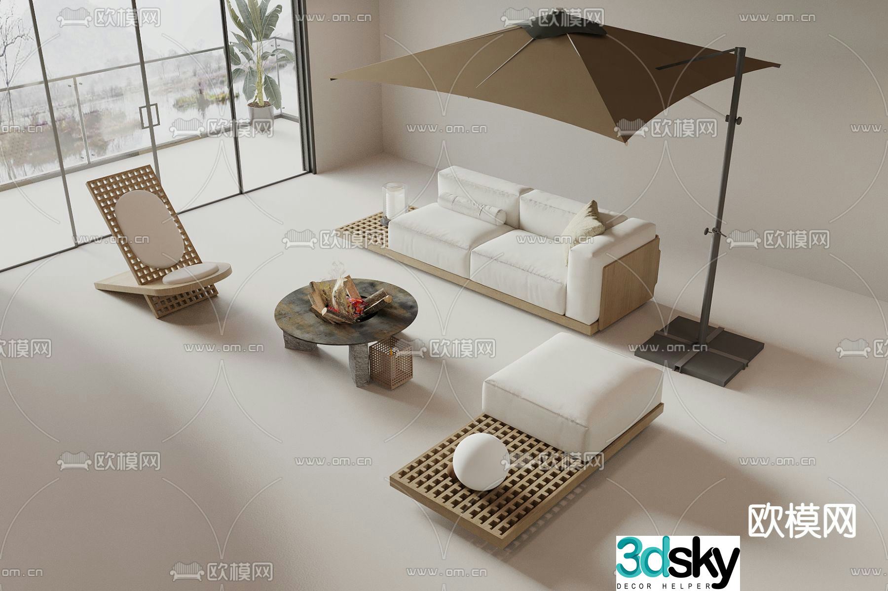 Modern sofa combination 3d model
