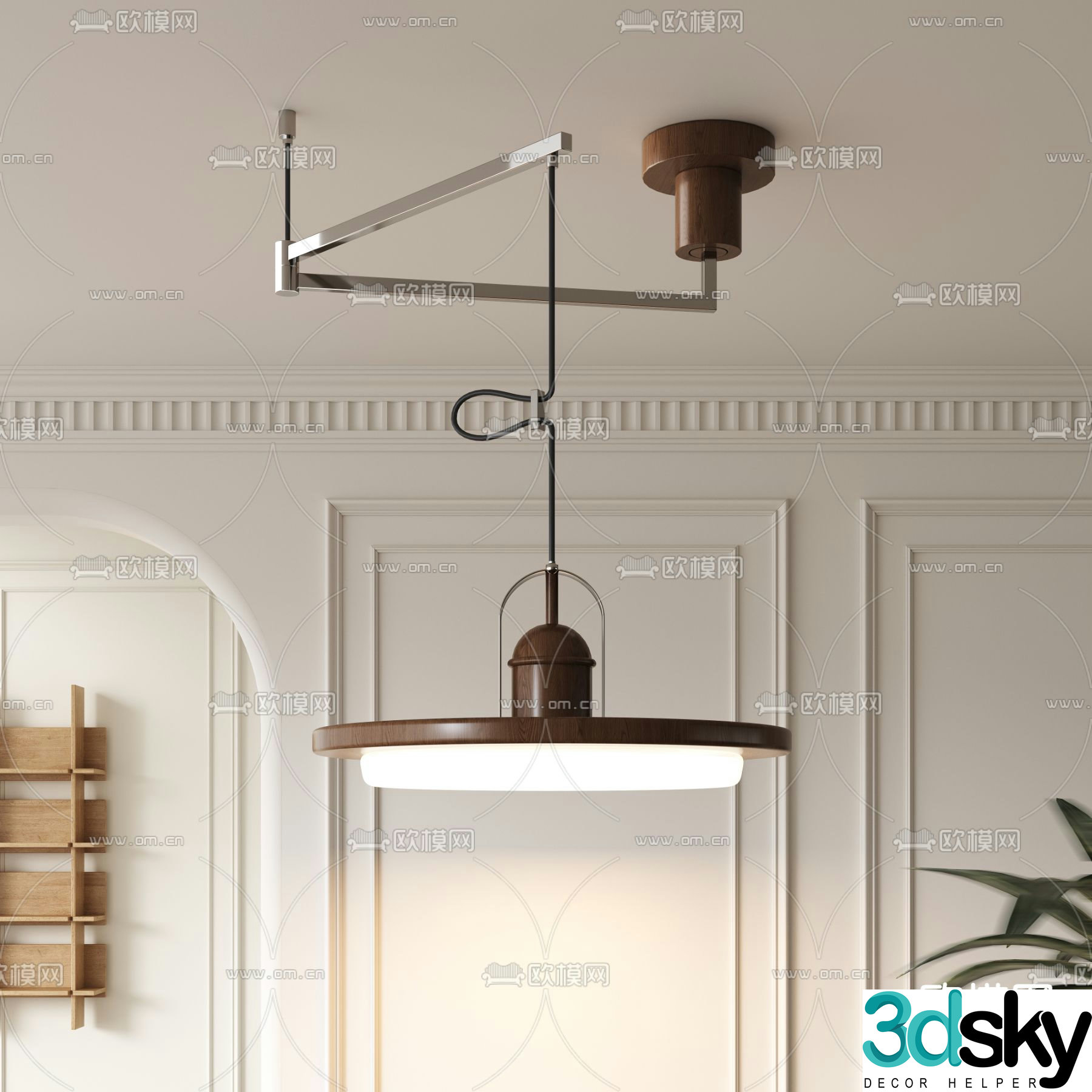Simple chandelier folding chandelier 3d model
