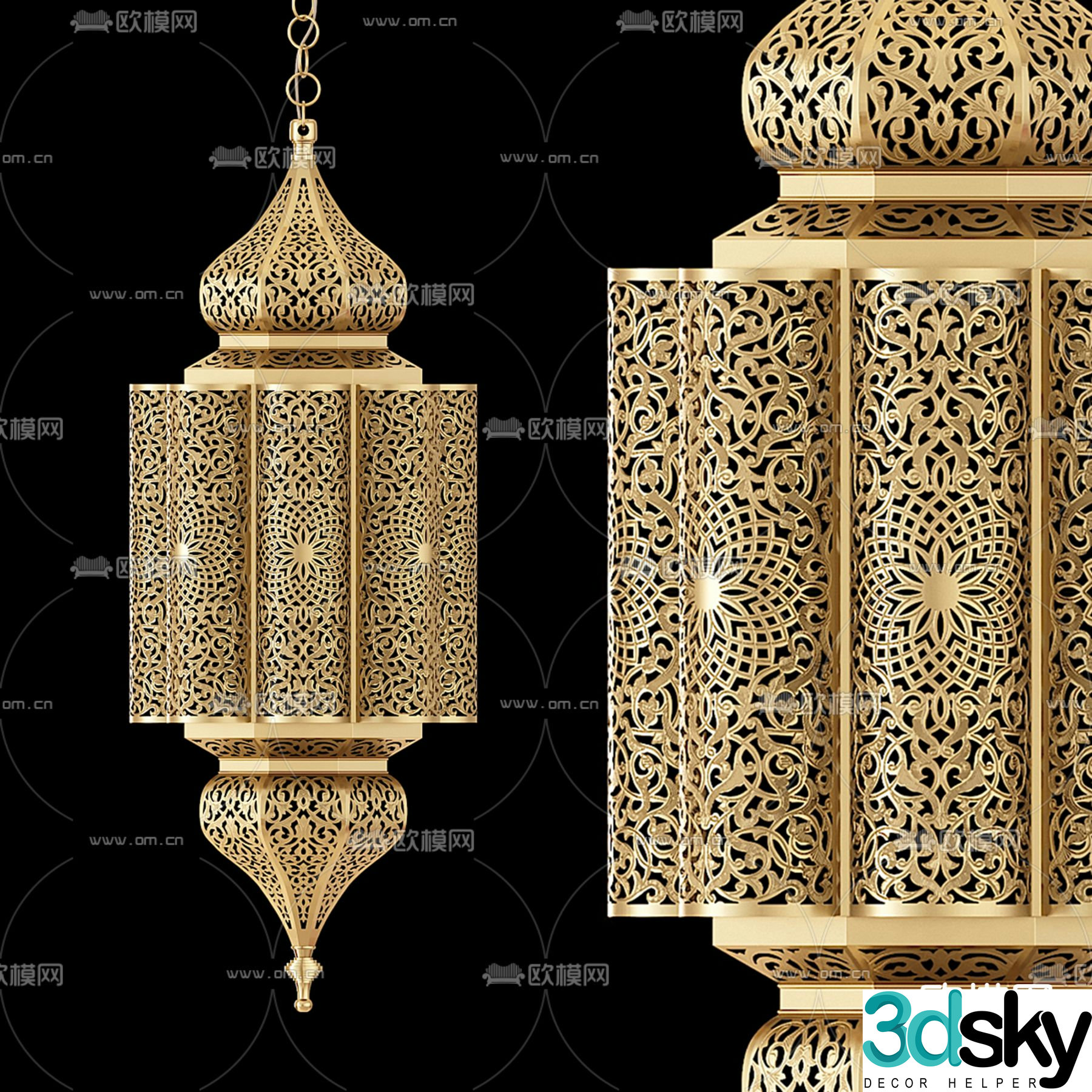 Southeast Asian chandeliers hollow chandeliers 3D model
