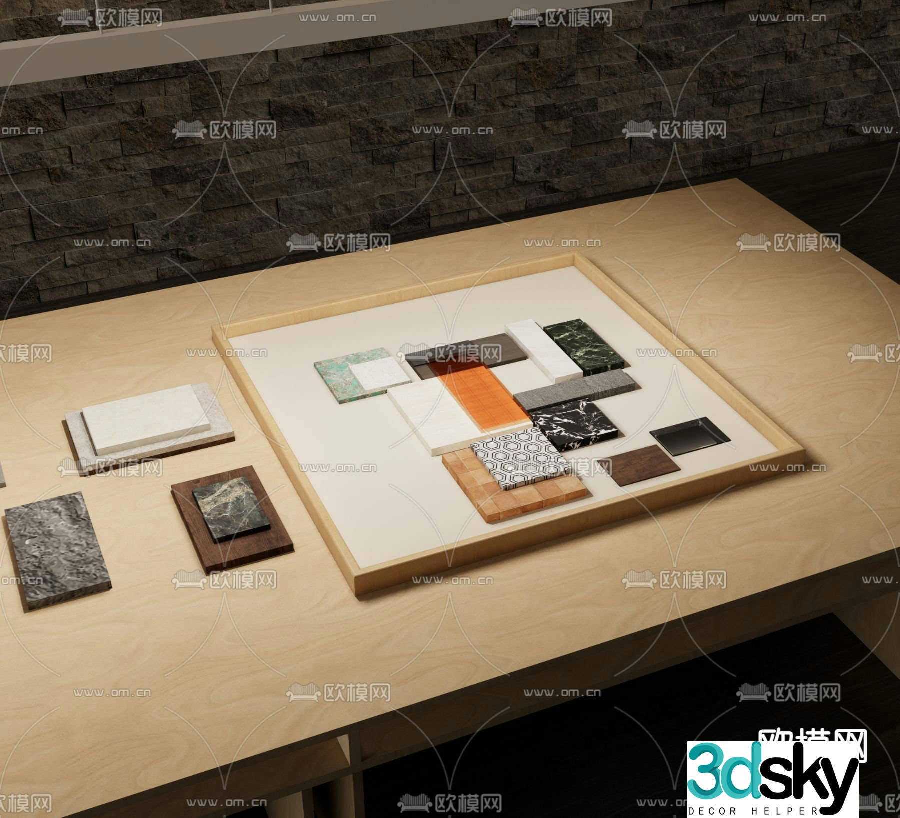 Material box decorative material box office decoration 3d model