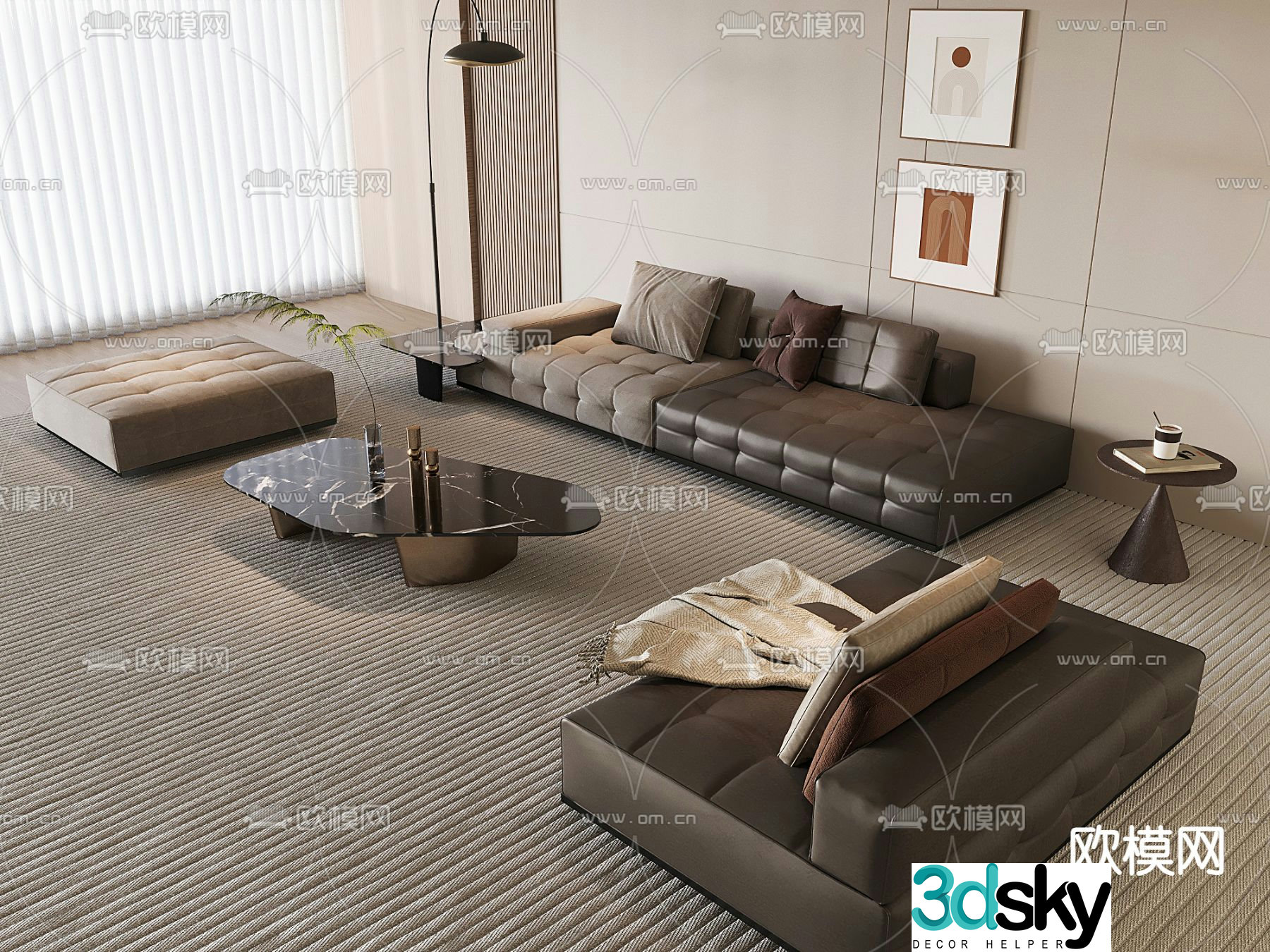 Modern sofa set 3d model