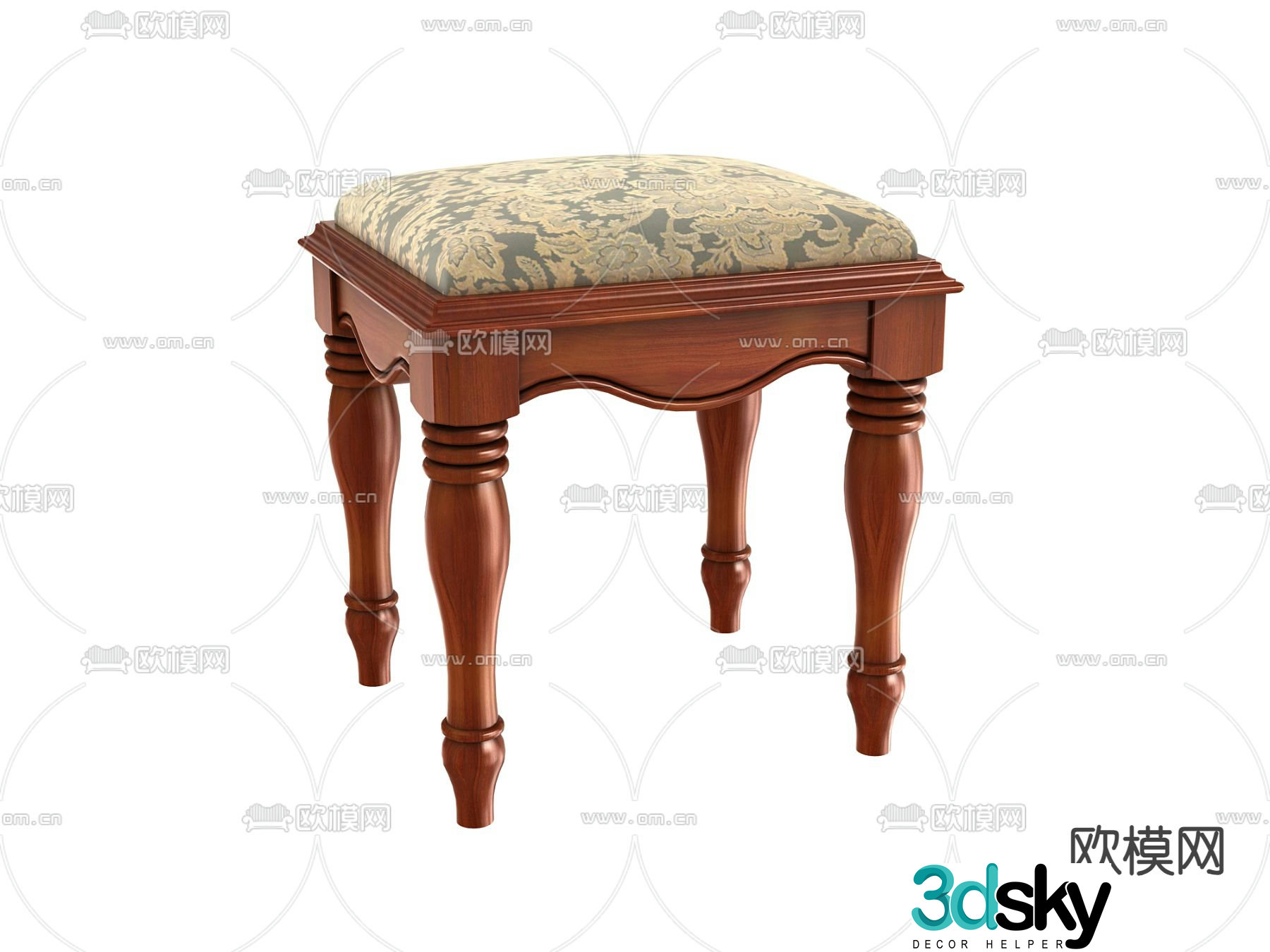 European stool dressing stool 3d model
