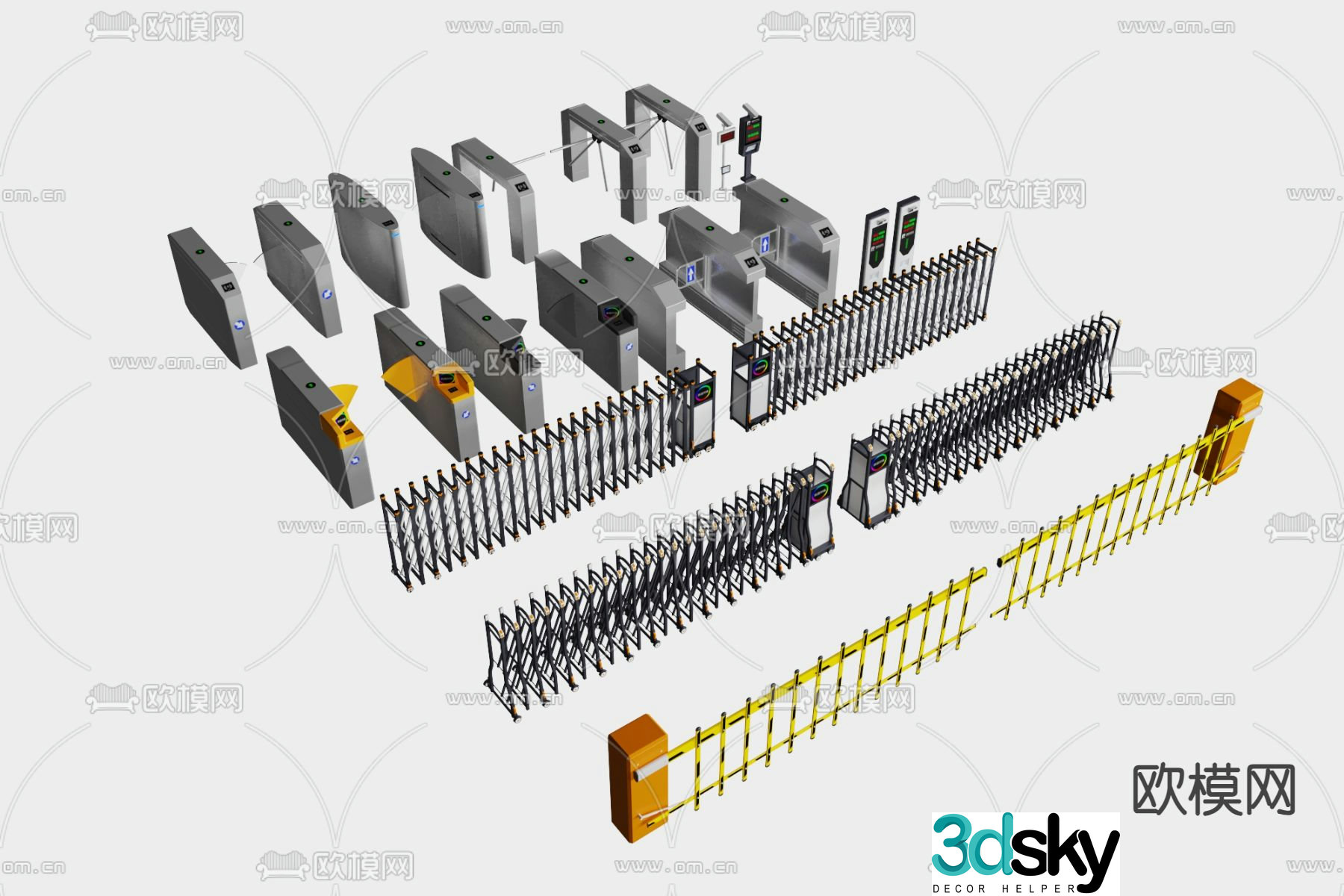 Electric gate gate access control 3d model