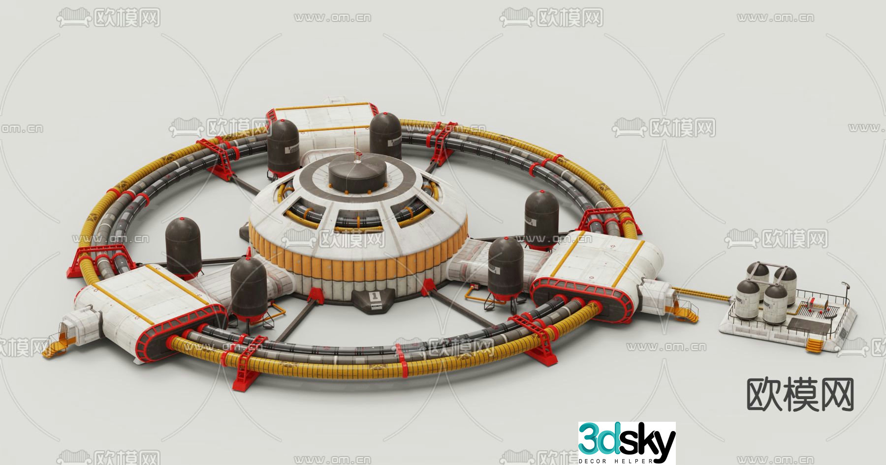 Moon base space base 3d model
