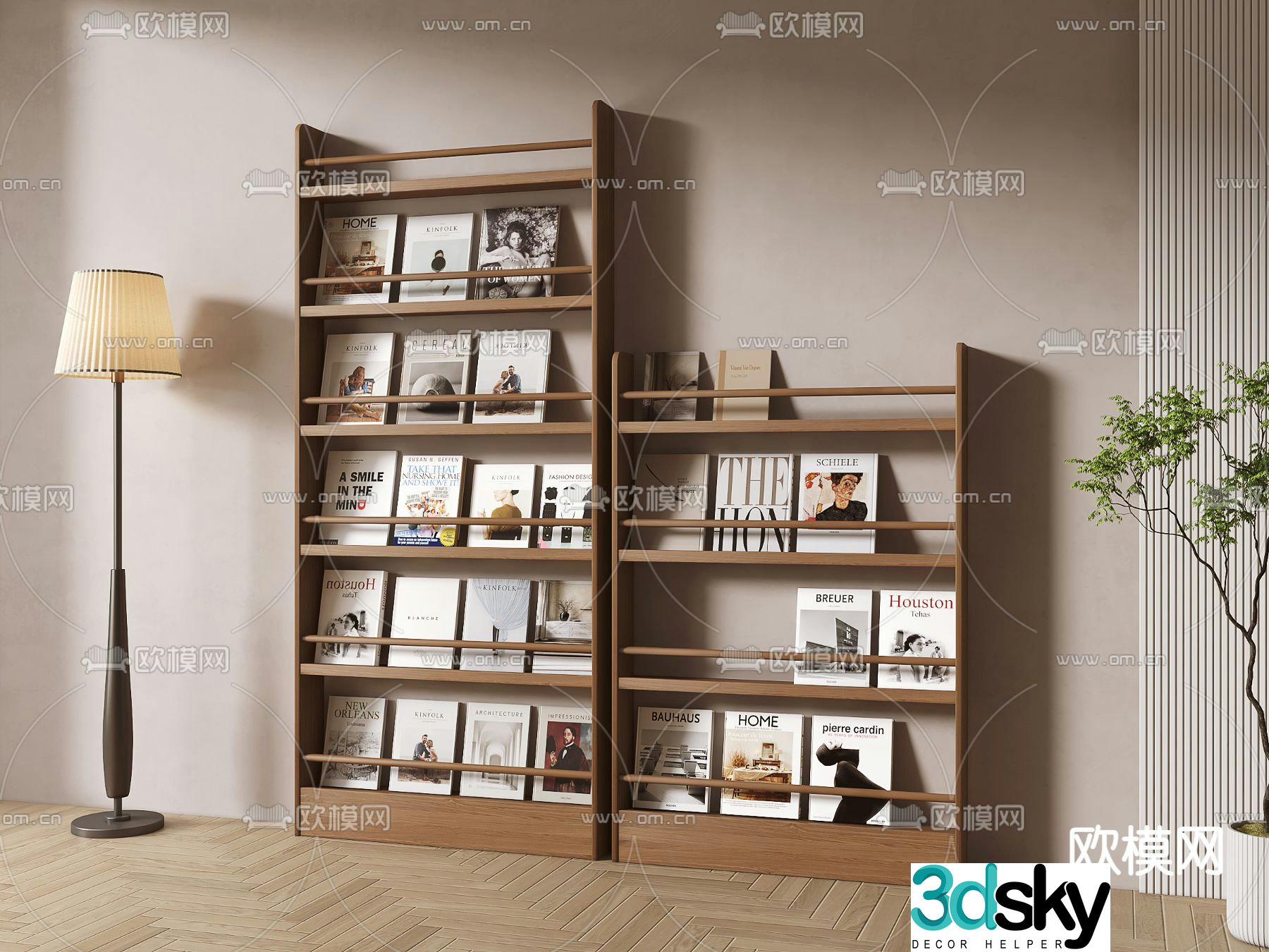 Bookshelf newspaper rack storage rack magazine rack 3d model
