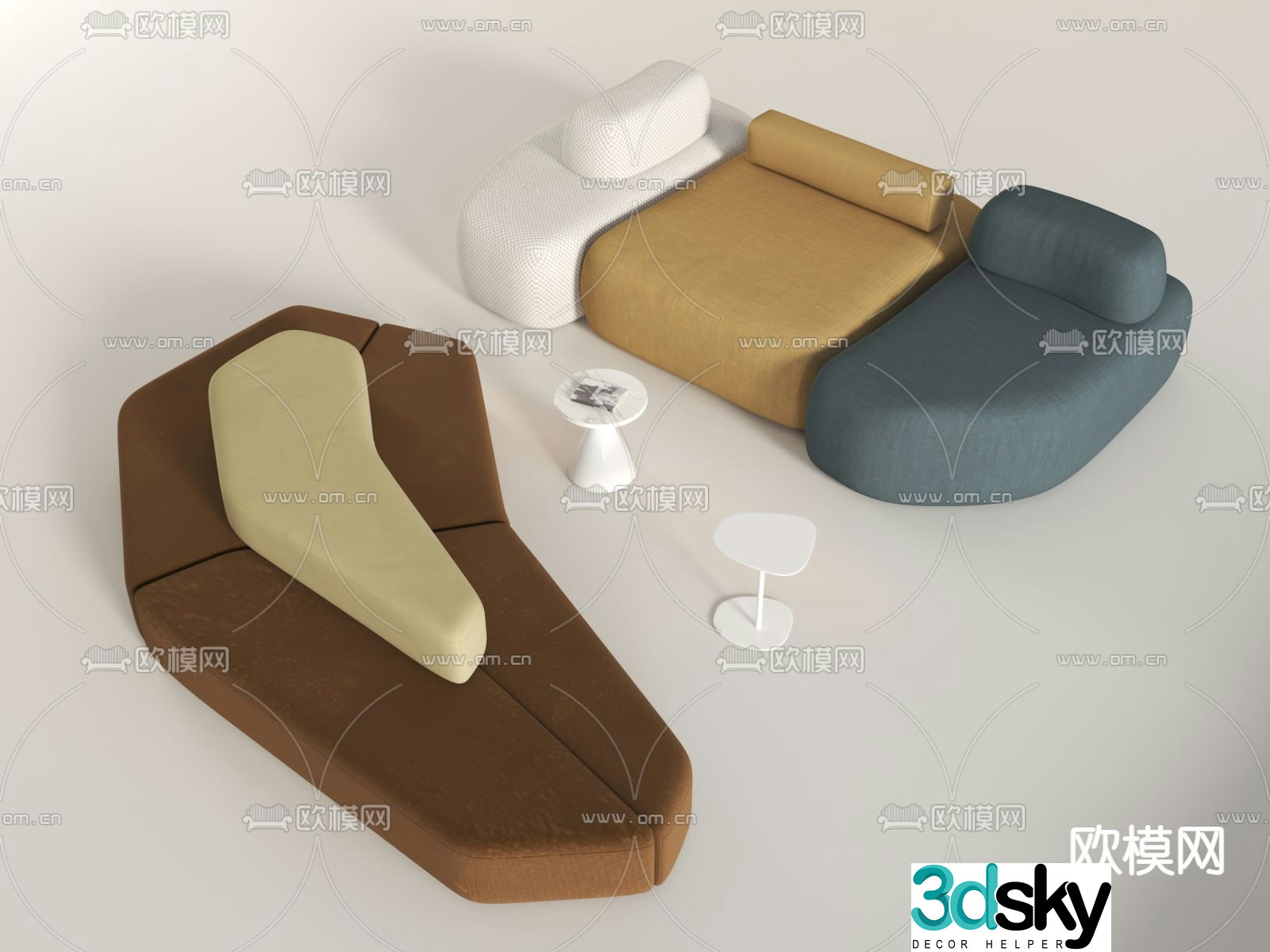 Lobby sofa leisure sofa 3d model