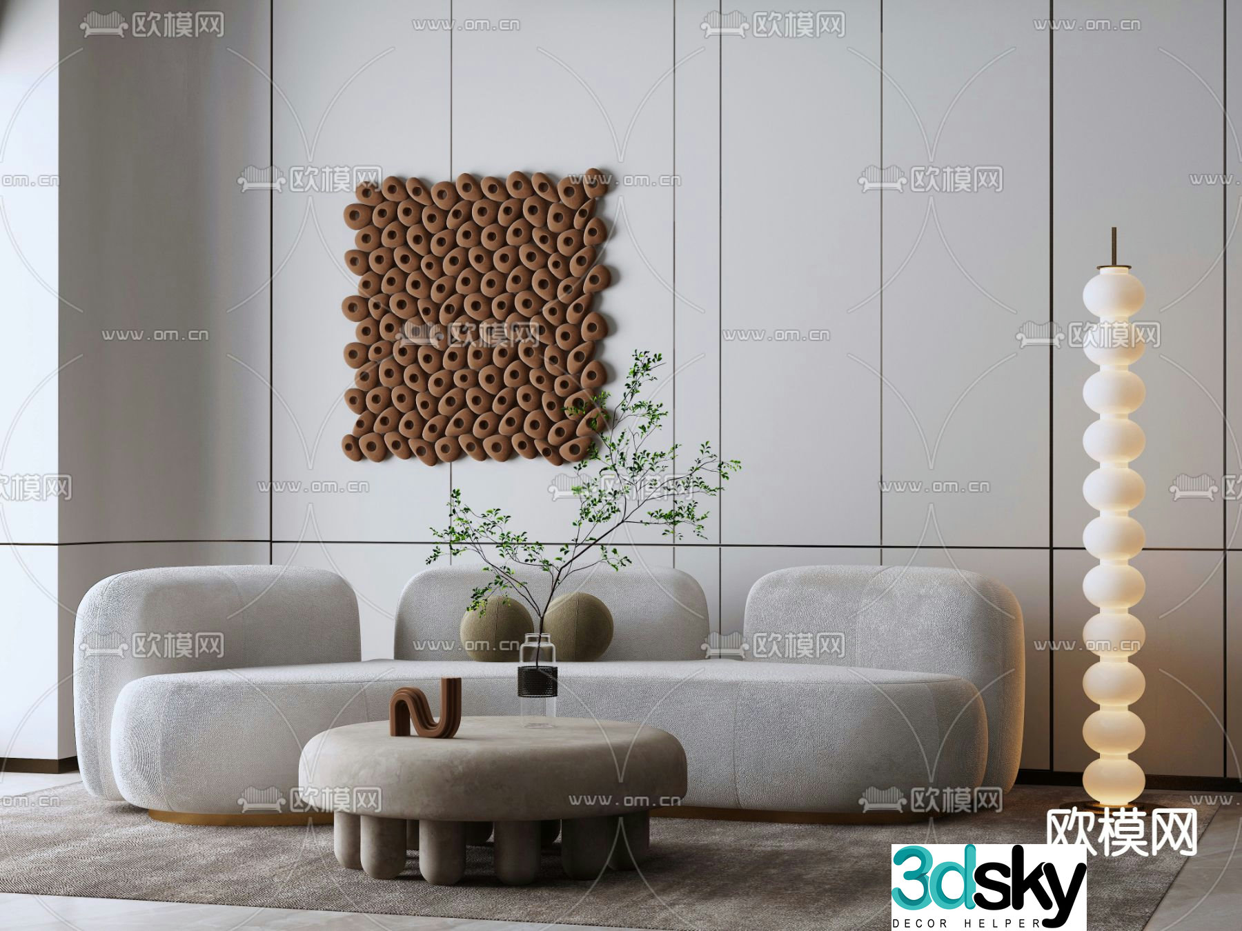 Special shaped sofa curved sofa 3d model