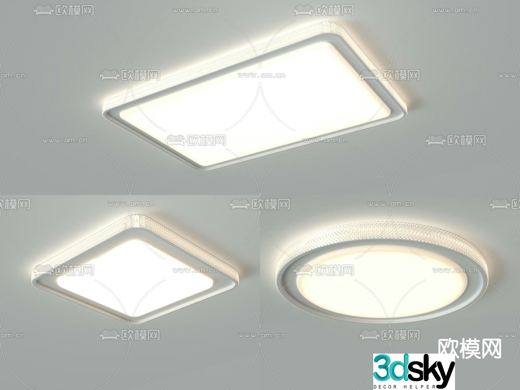 Modern ceiling light Geometric ceiling light Bedroom ceiling light 3d model