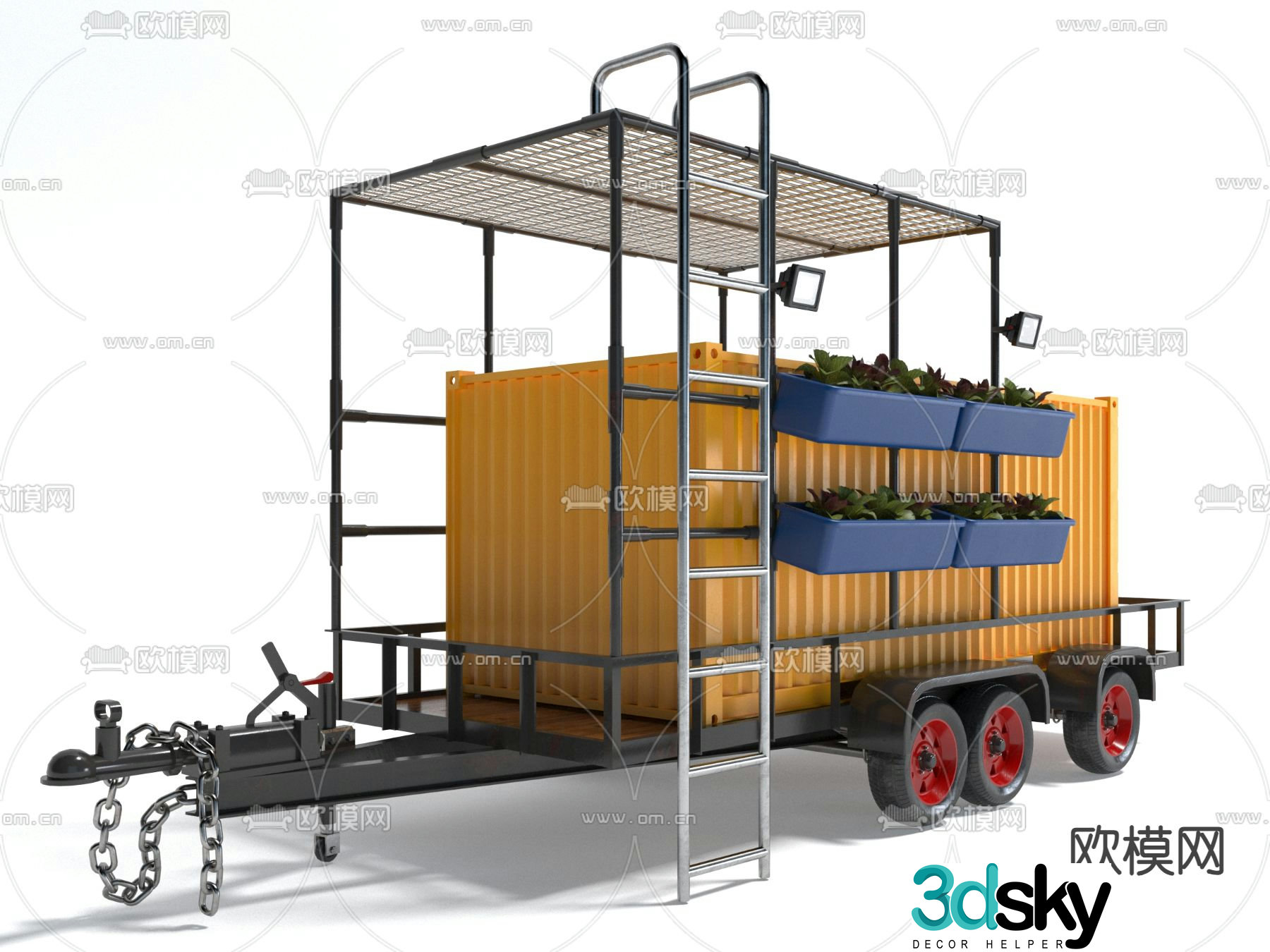 Container car RV cargo box 3d model