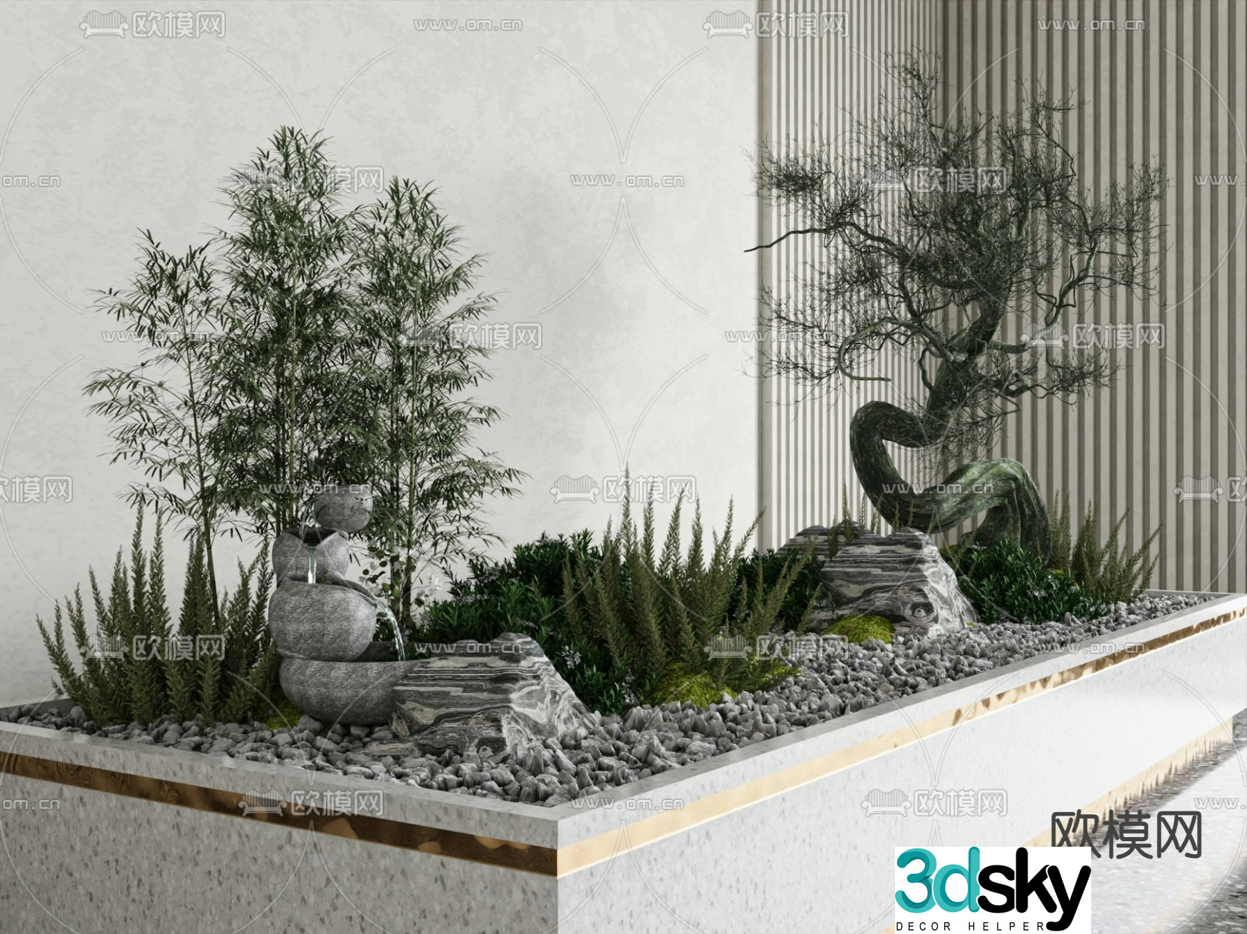 Green plant landscaping landscape sketch plant pile 3D model