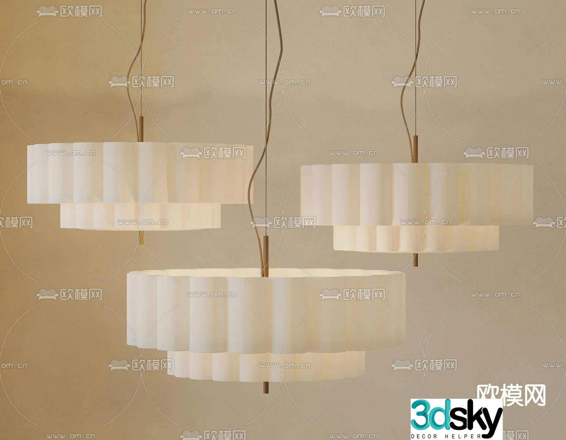 Modern chandelier 3d model