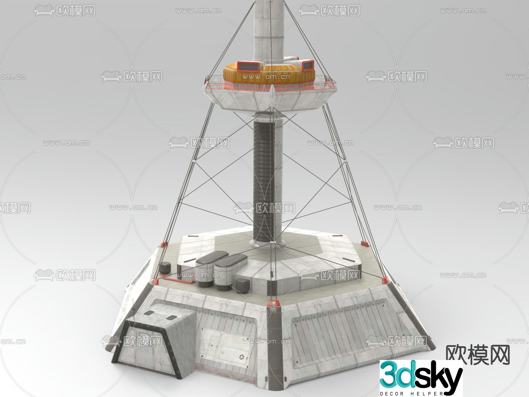 Base signal tower 3d model