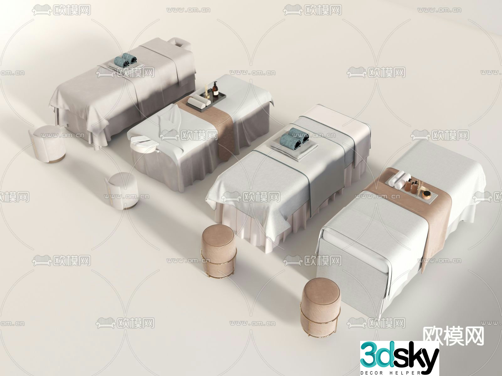 Massage bed care bed SPA bed physiotherapy bed 3d model