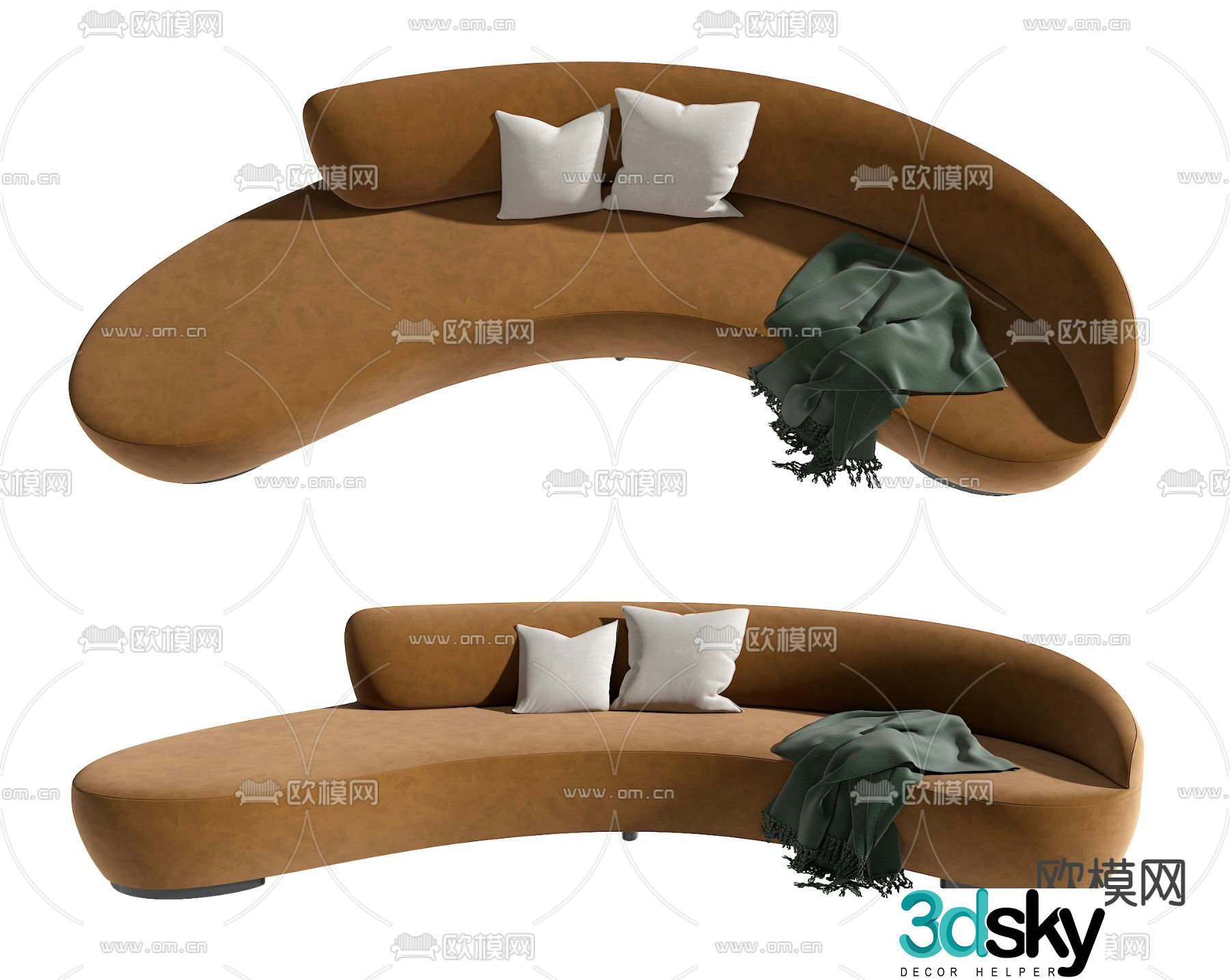 Special shaped sofa curved sofa 3d model