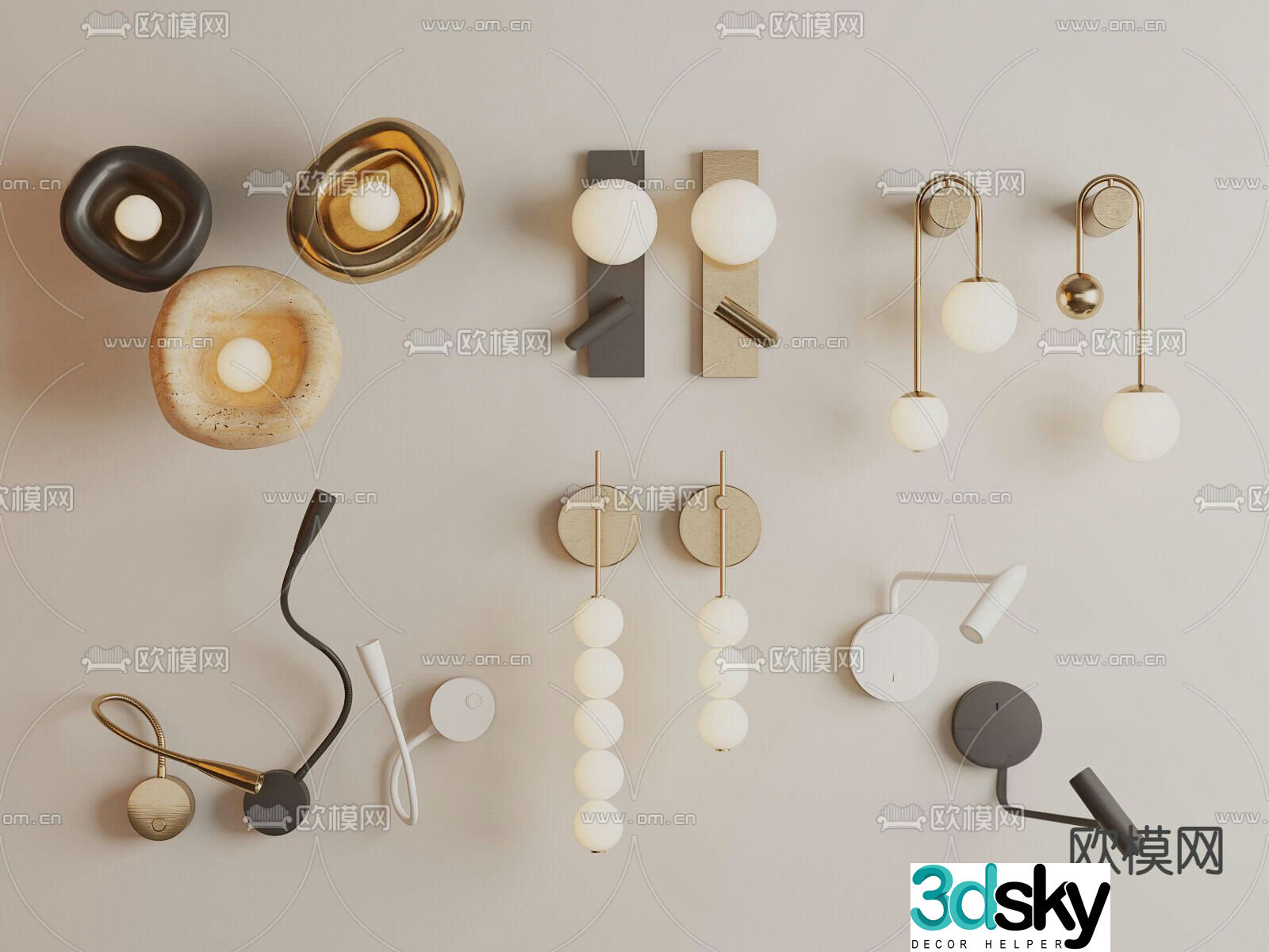 Fashion wall lamp reading lamp 3d model