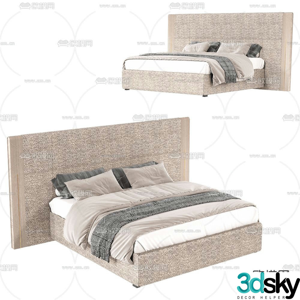 Paolo Castelli double bed 3d model