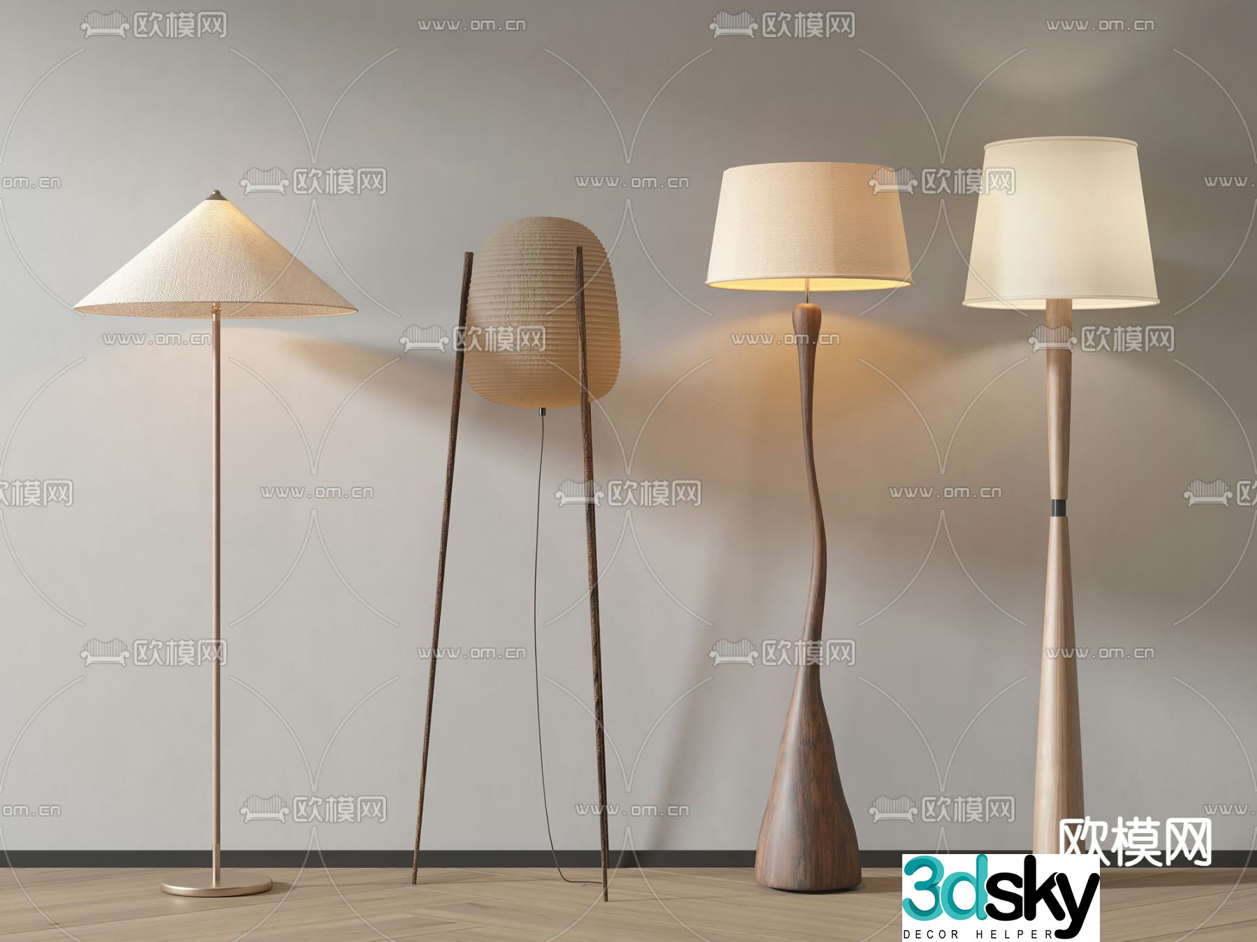 Wabi-sabi floor lamp artistic lamp 3d model