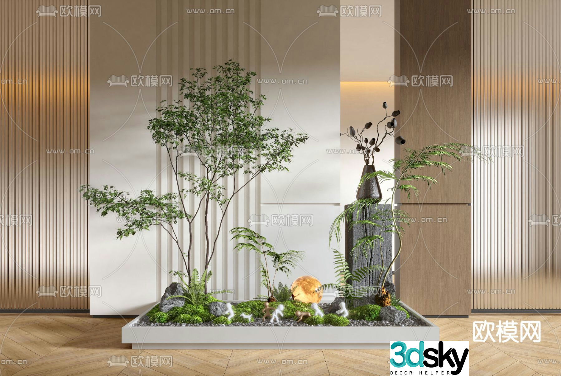 Modern indoor landscape plant landscaping 3d model