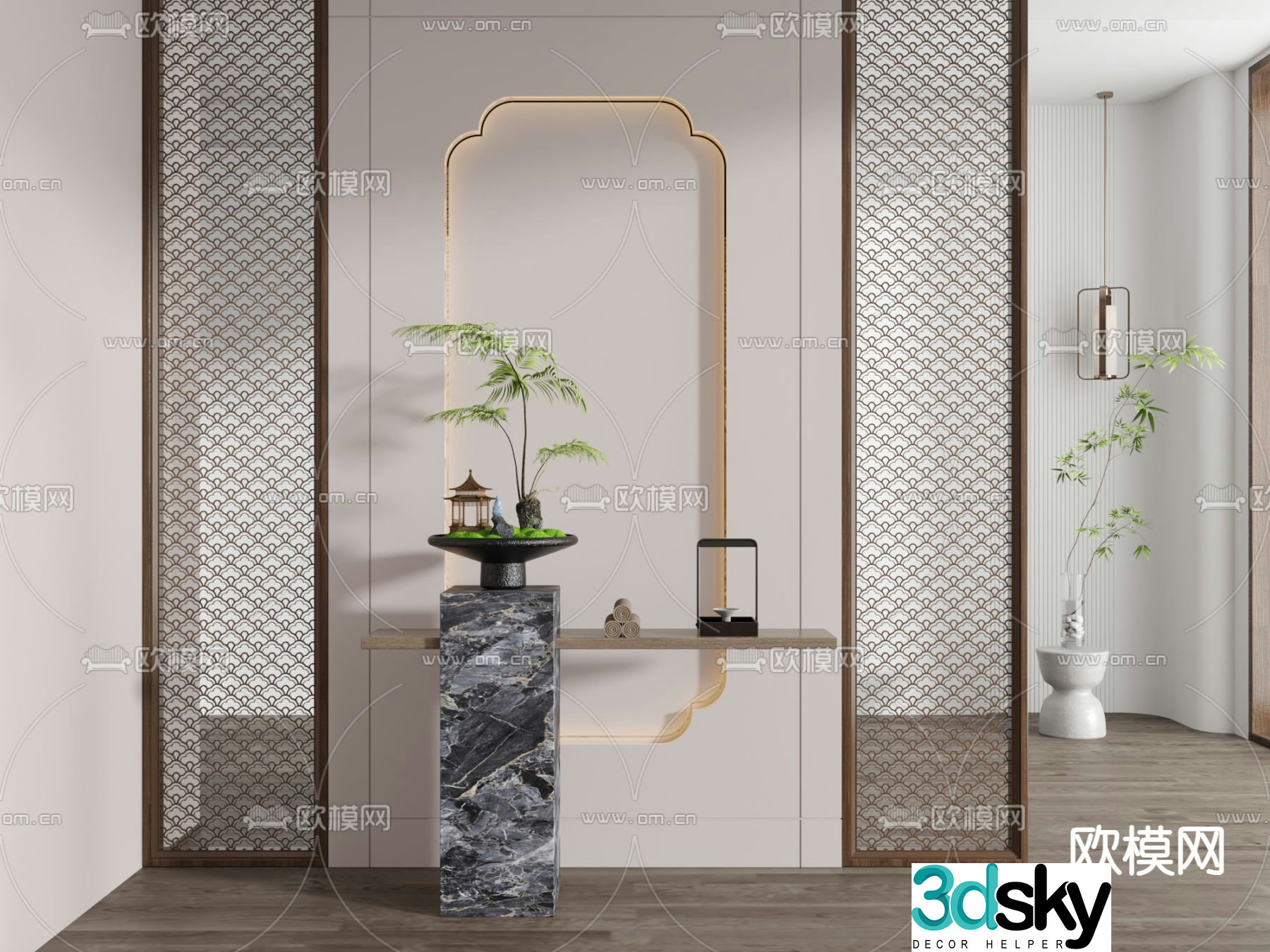 New Chinese style Duanjingdai 3D model