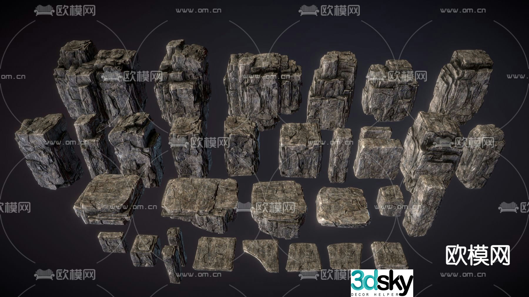 Landscape stone rockery stone stone 3d model