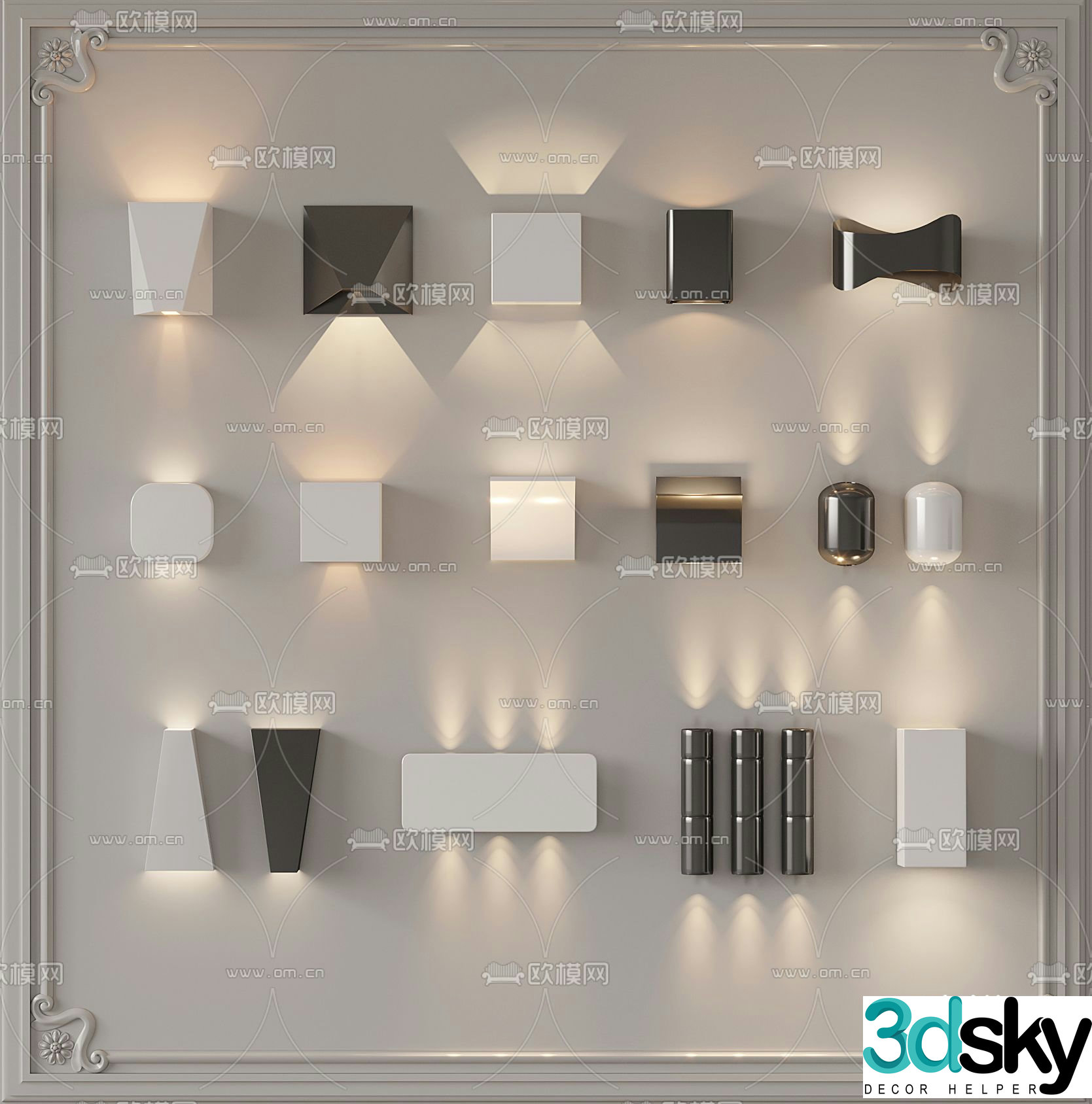 Minimalist creative wall lamp bedside wall lamp corridor wall lamp 3D model
